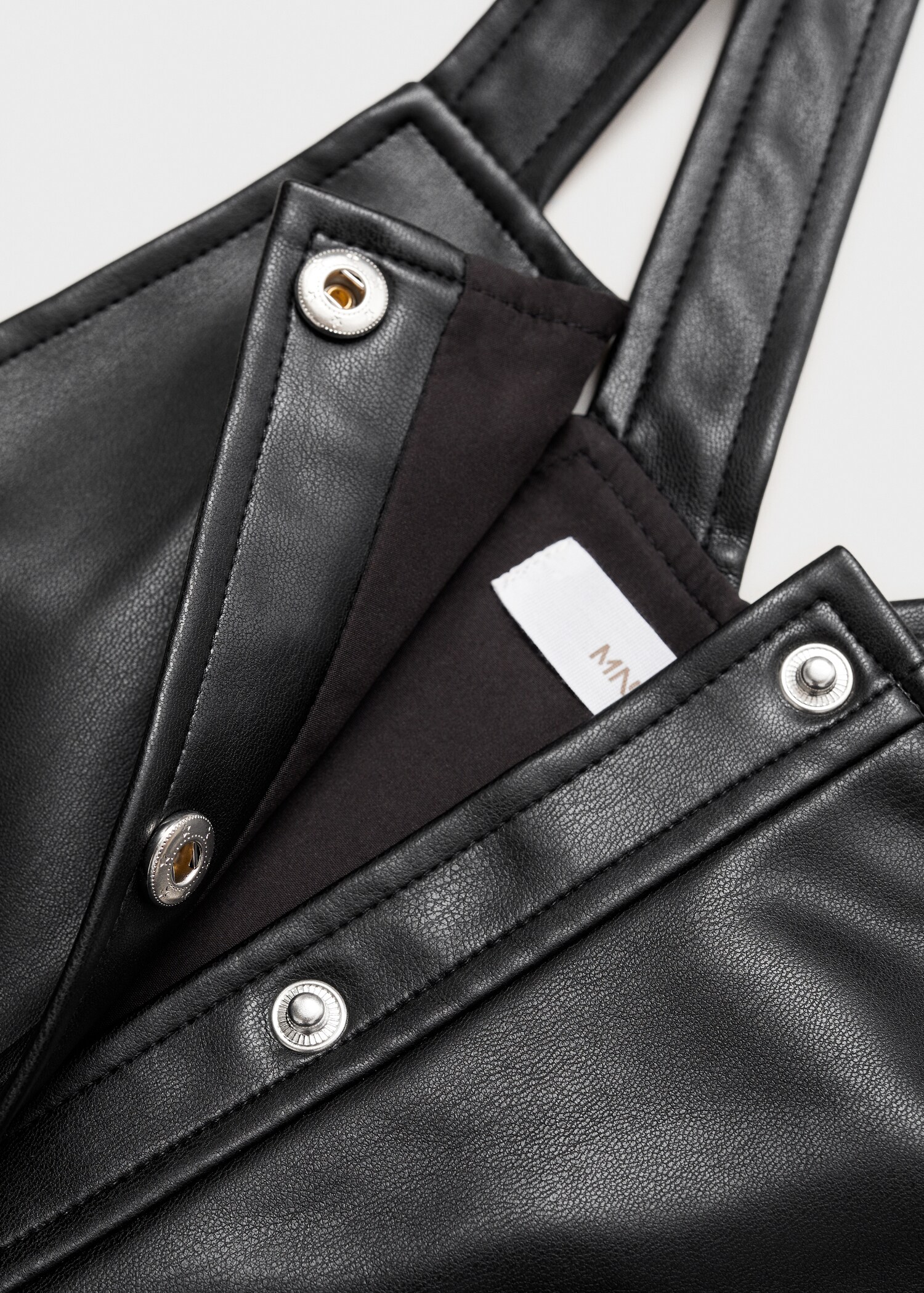 Leather-effect pinafore dress - Details of the article 0
