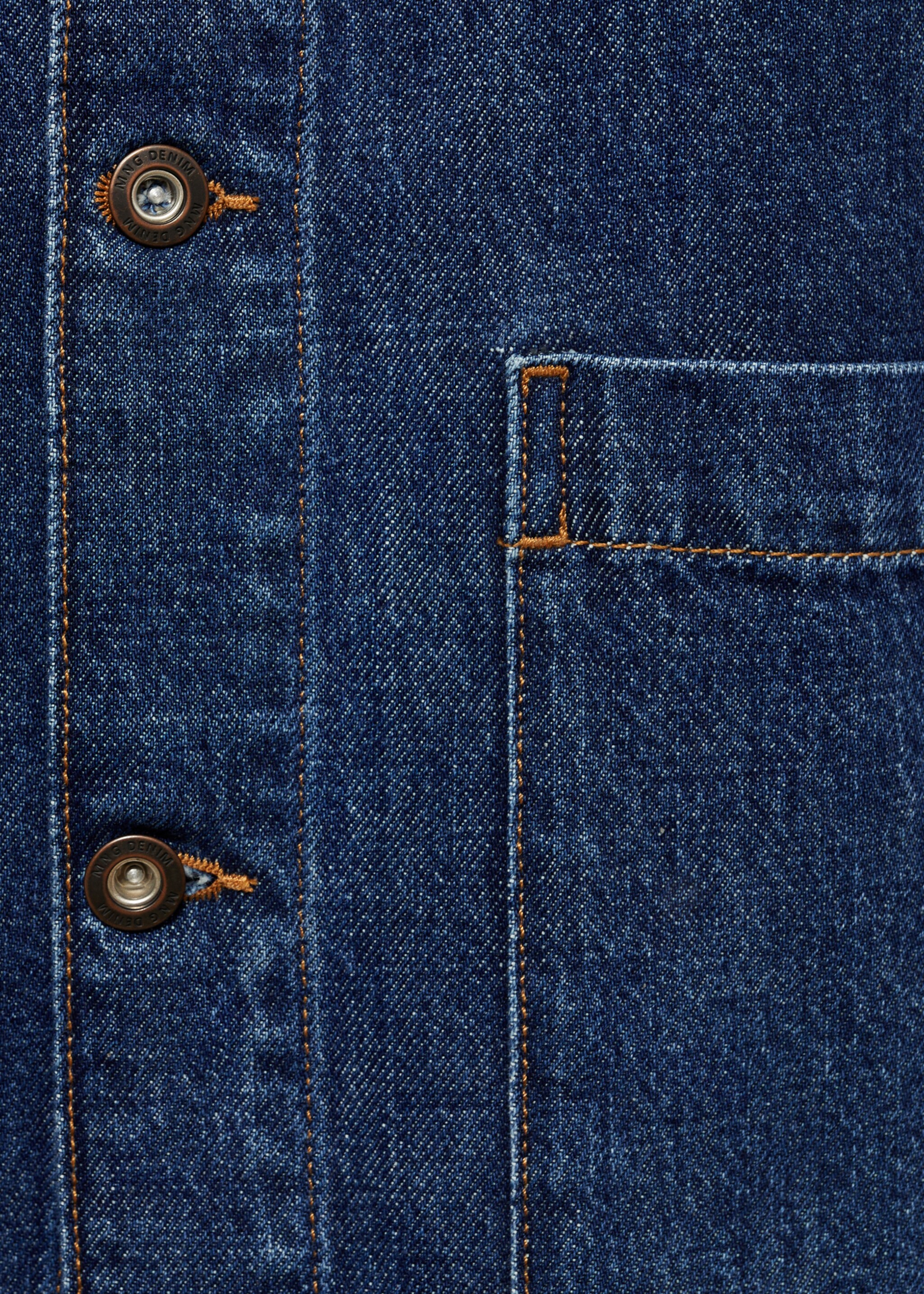 Relaxed-fit denim overshirt - Details of the article 0, Dark Blue. Ref: 77095971-00.