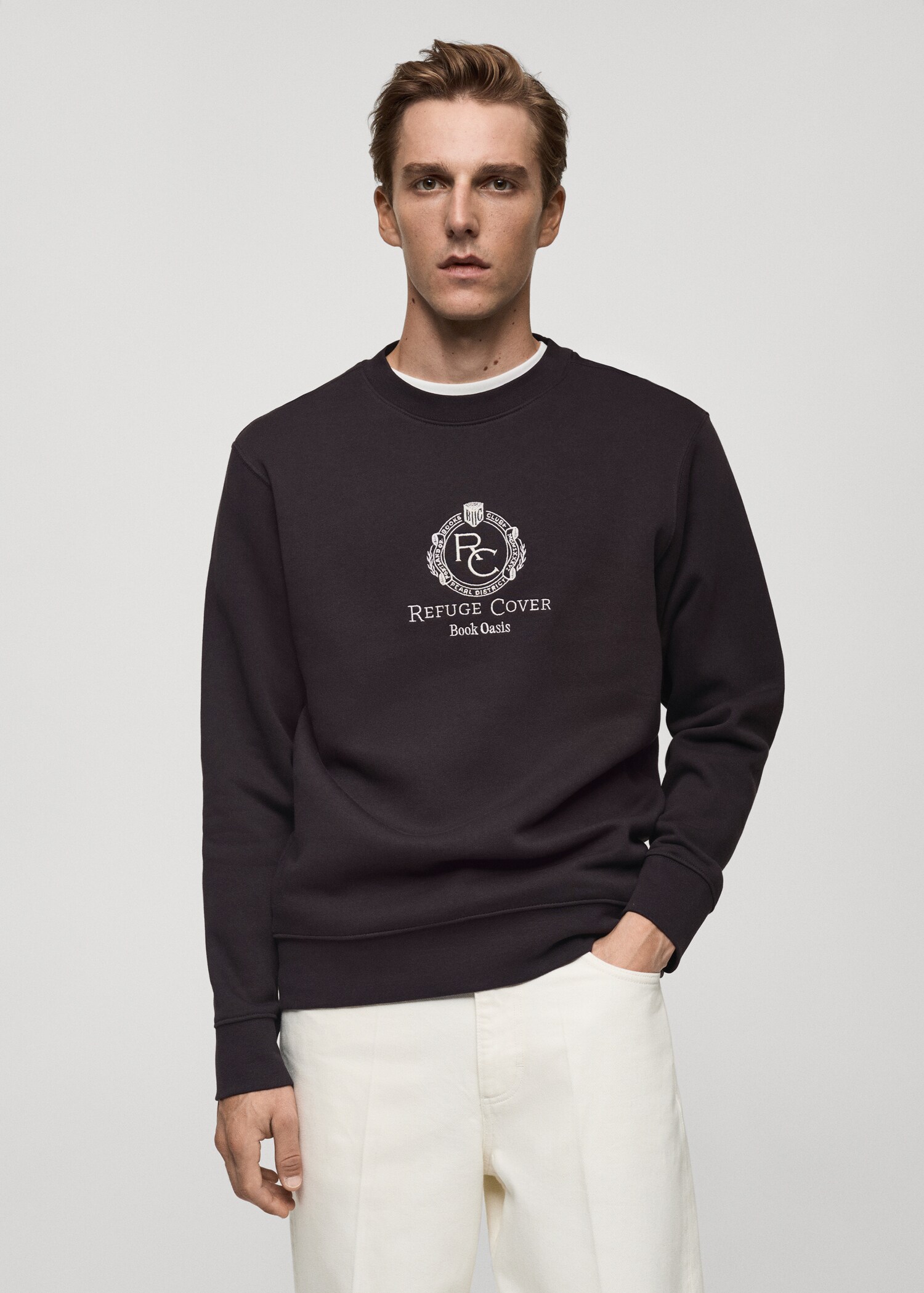 Dessuadora 100% cotó detall brodat - Pla mig