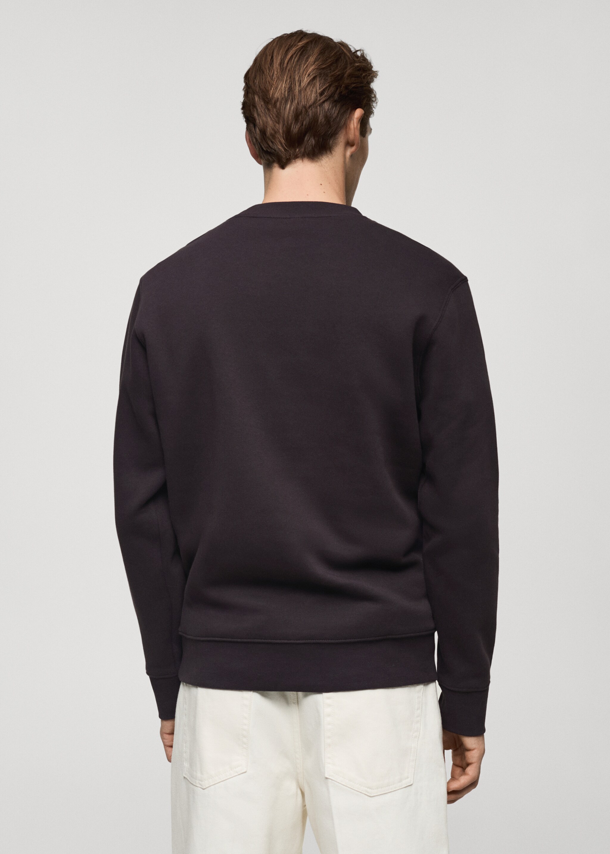 Sudadera 100% algodón detalle bordado - Reverso del artículo, Morado. Ref: 77095974-00.