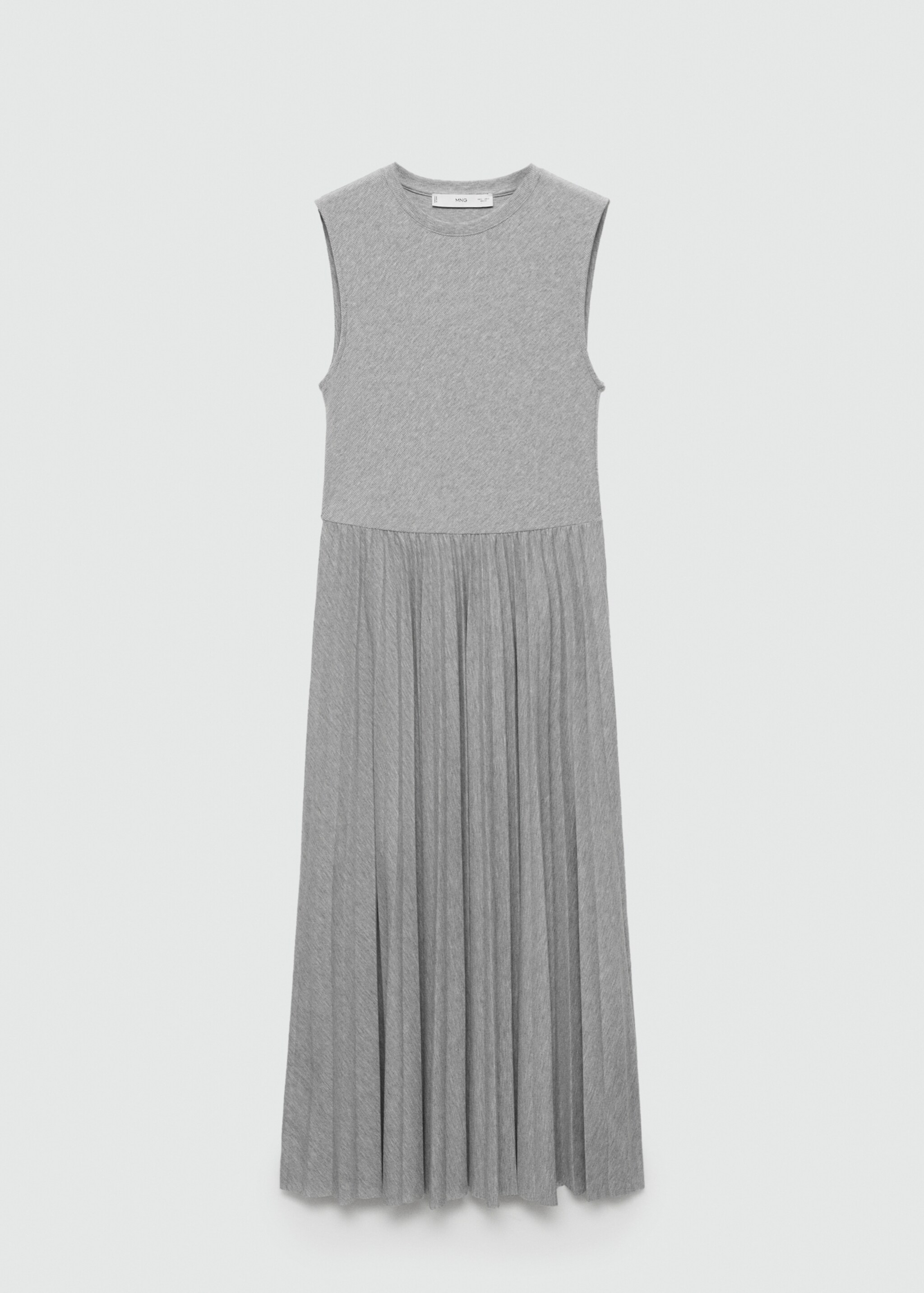 Pleated long dress - Article without model, Medium Heather Grey. Ref: 77095977-00.