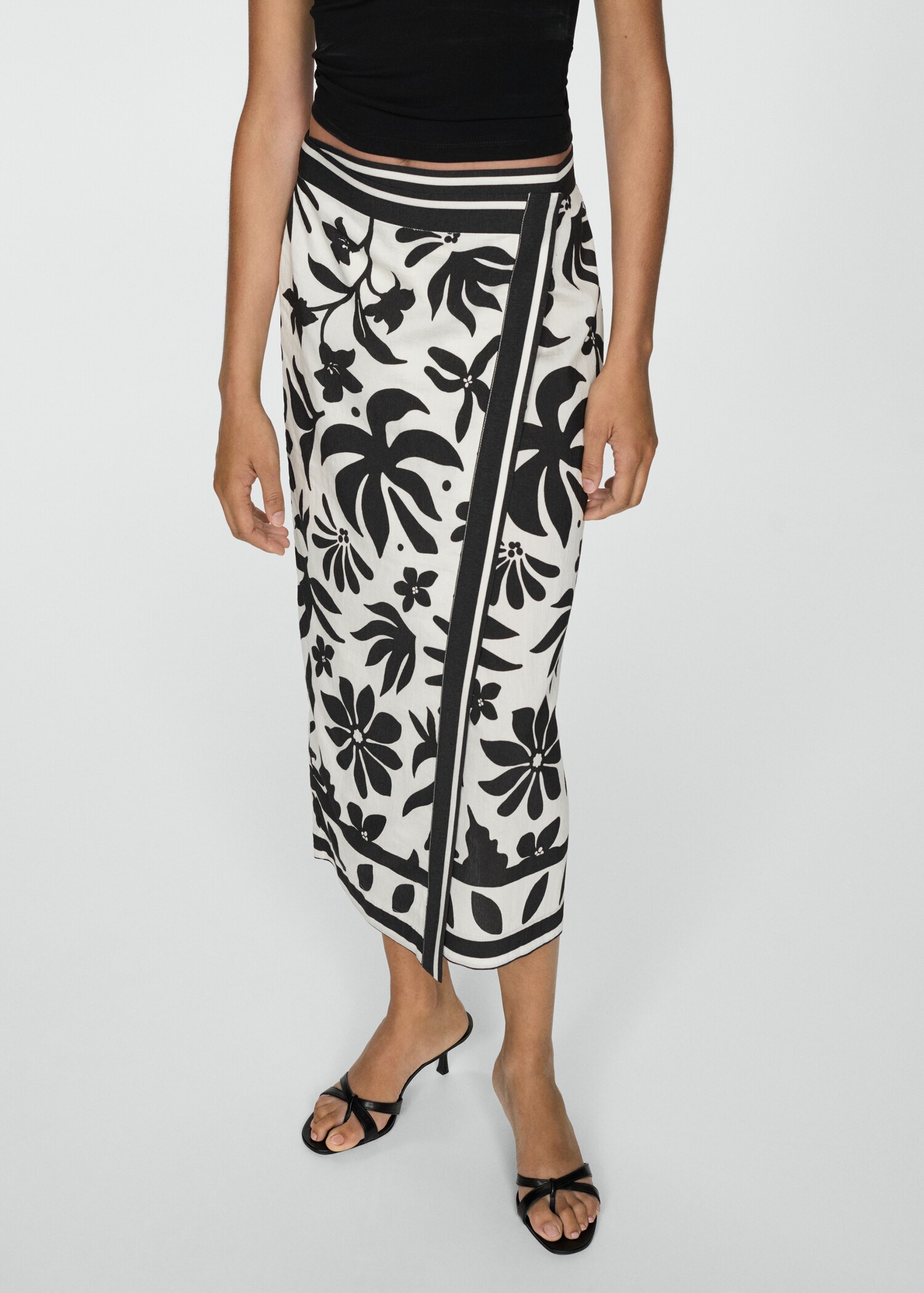 Floral-print wrap skirt - Medium plane