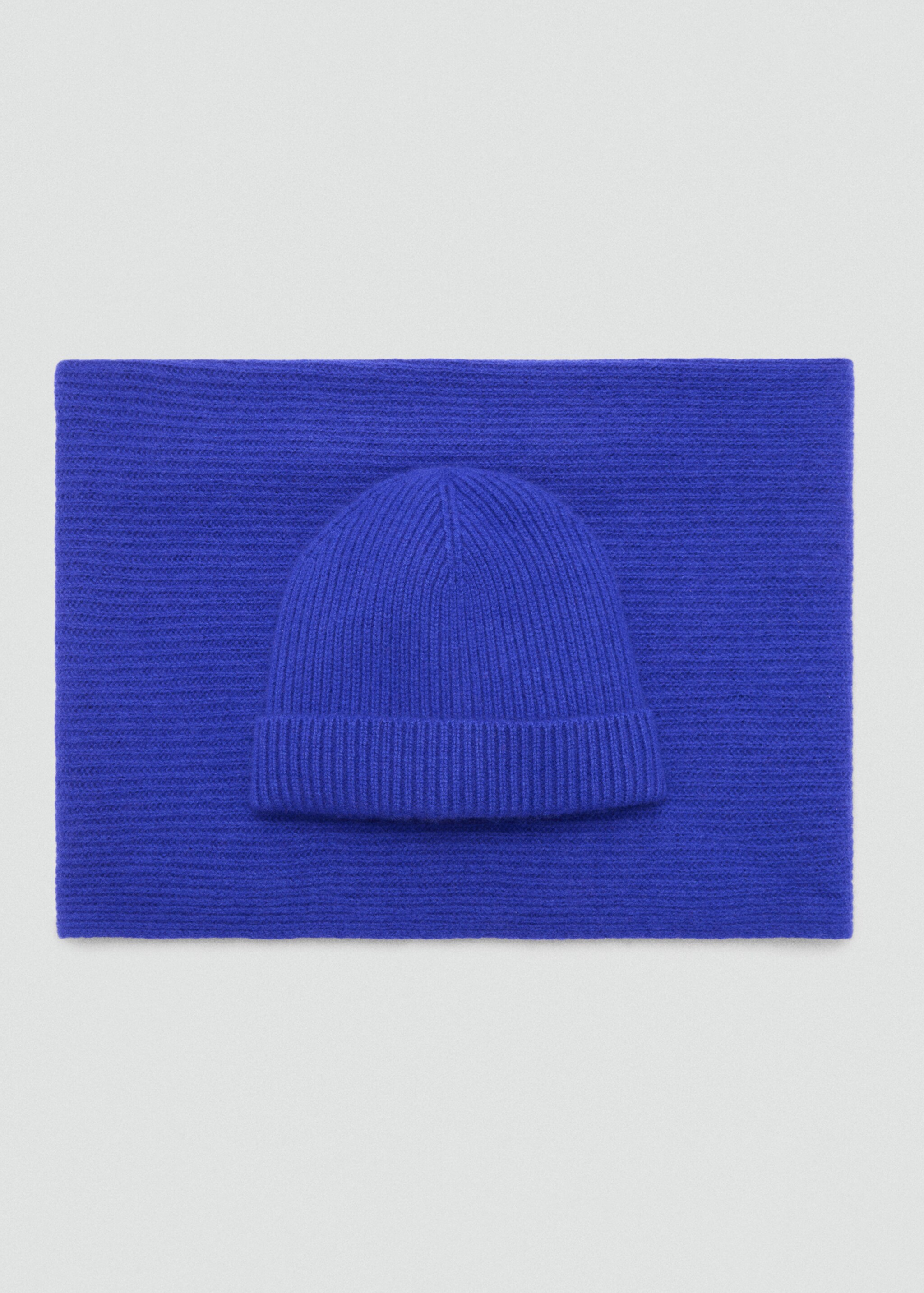 Wool cashmere scarf - Details of the article 1, Blue. Ref: 77095982-00.