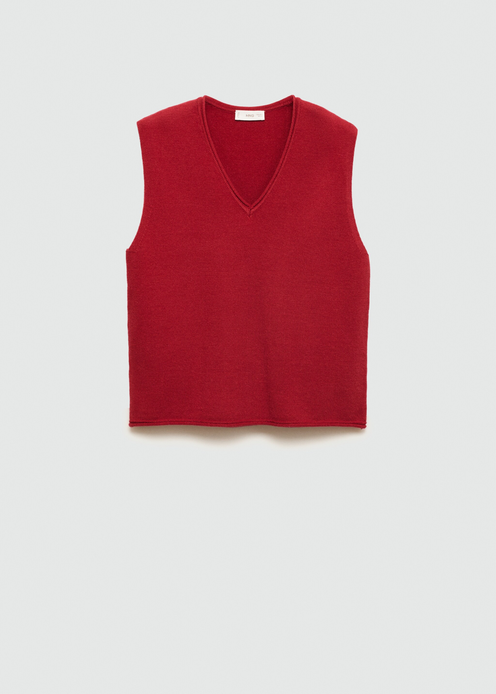 Gilet maille col V - Article sans modèle, Rouge. Ref: 77095983-00.