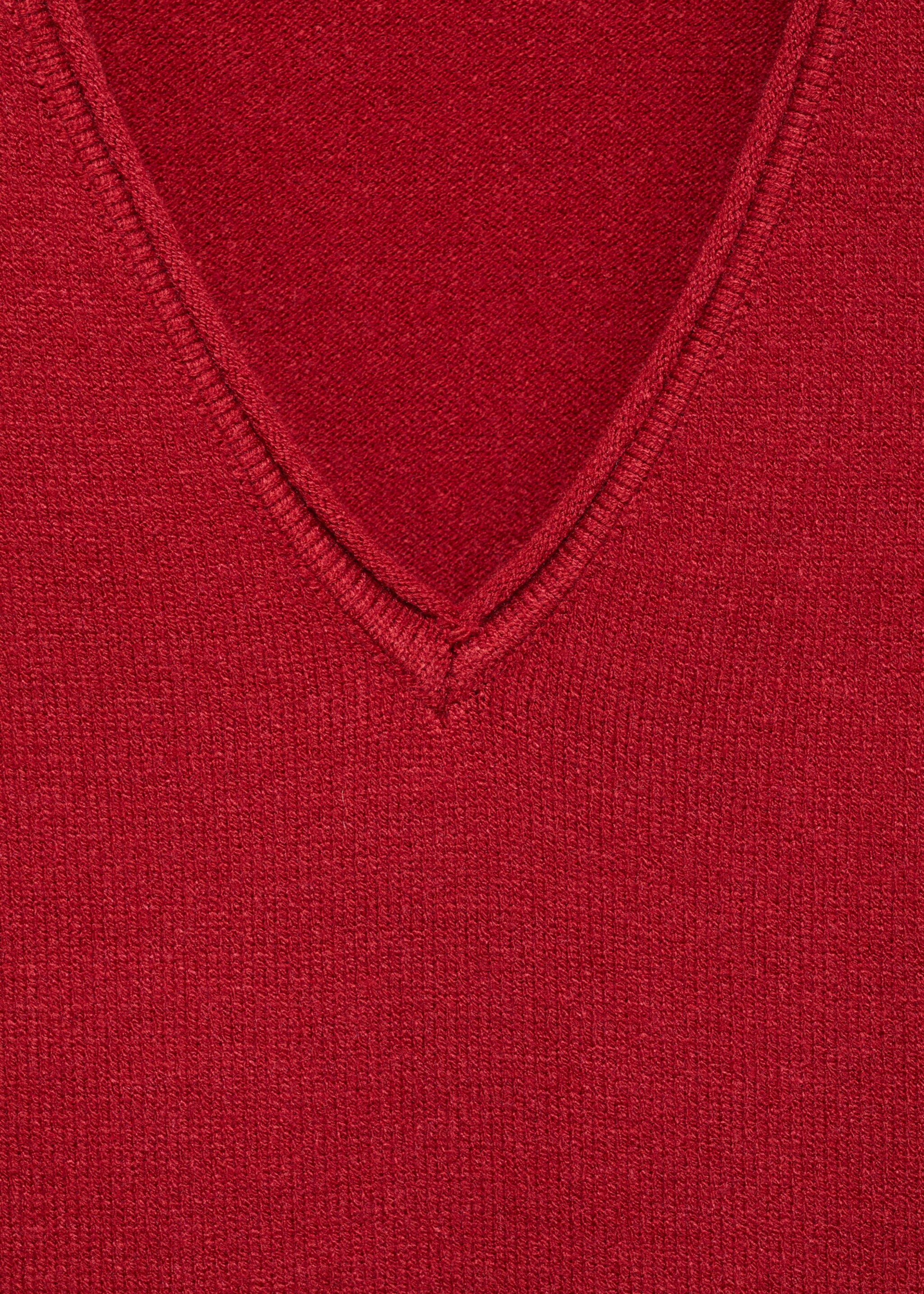 Gilet maille col V - Détail de l'article 8, Rouge. Ref: 77095983-00.