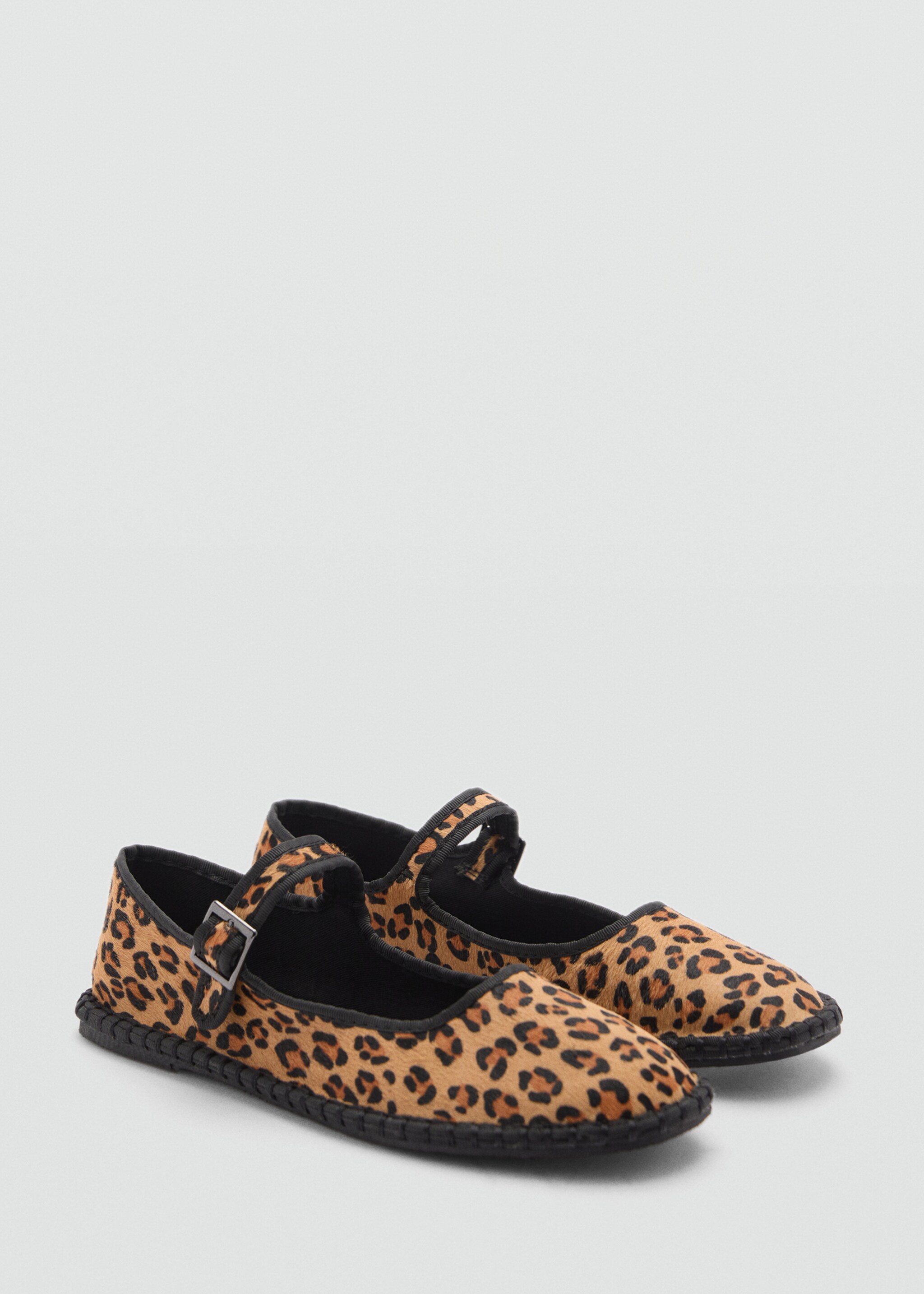 Leopard-print leather ballerinas - Medium plane, Medium Brown. Ref: 77095987-00.