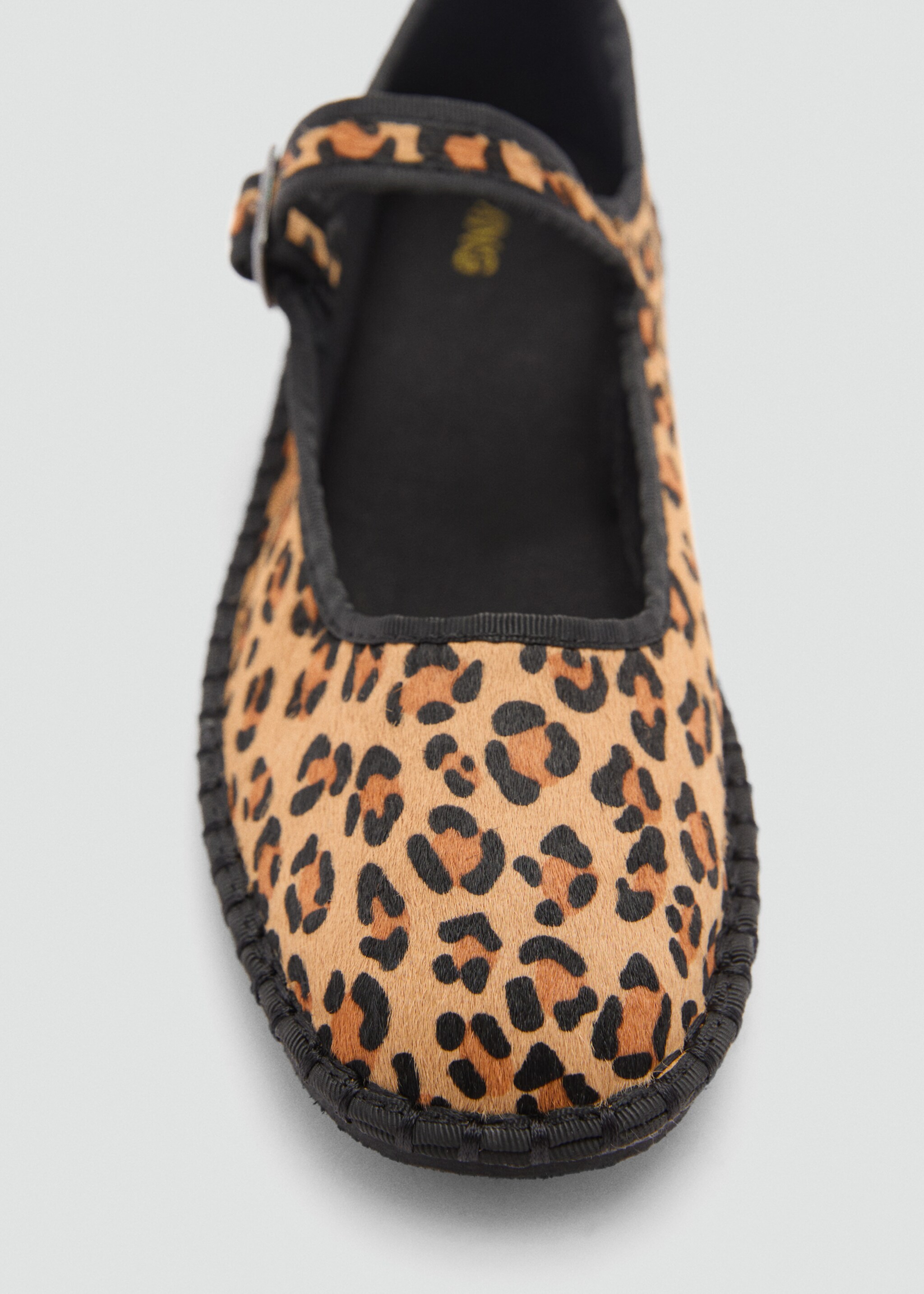 Leopard-print leather ballerinas - Details of the article 2, Medium Brown. Ref: 77095987-00.