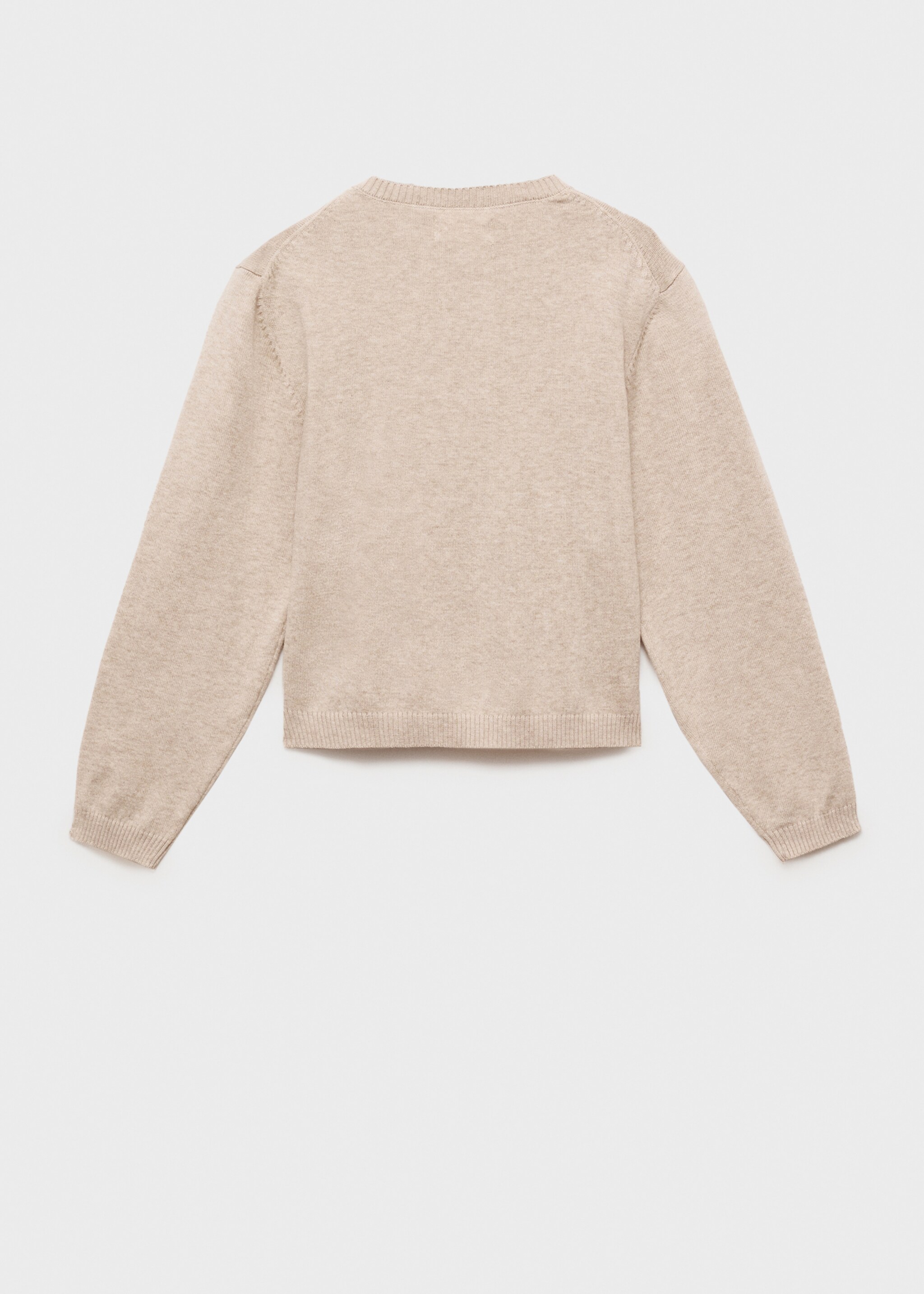 Strickjacke aus Baumwolle - Rückseite des Artikels, Beige. Ref: 77095989-00.