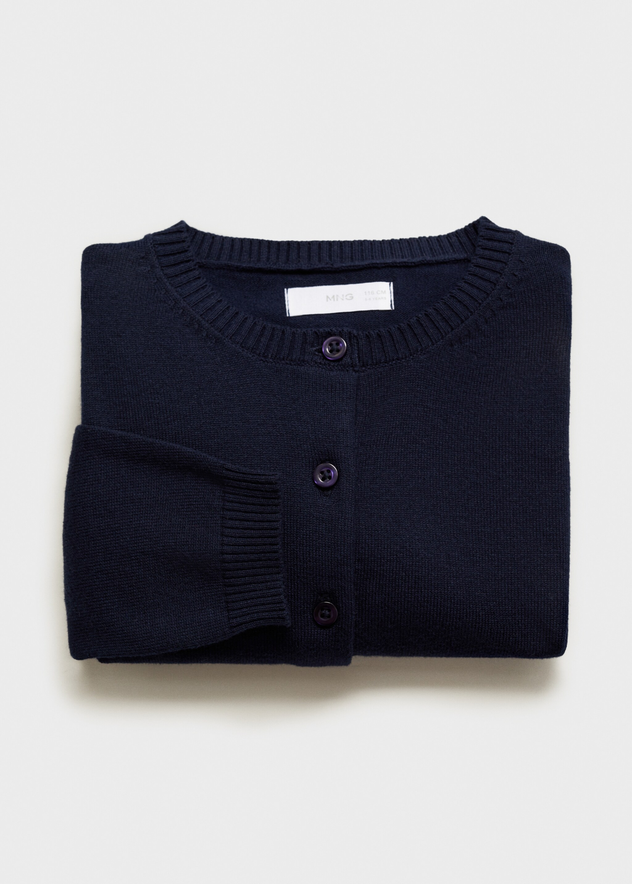 Strickjacke aus Baumwolle - Detail des Artikels 0, Dunkles Marineblau. Ref: 77095989-00.