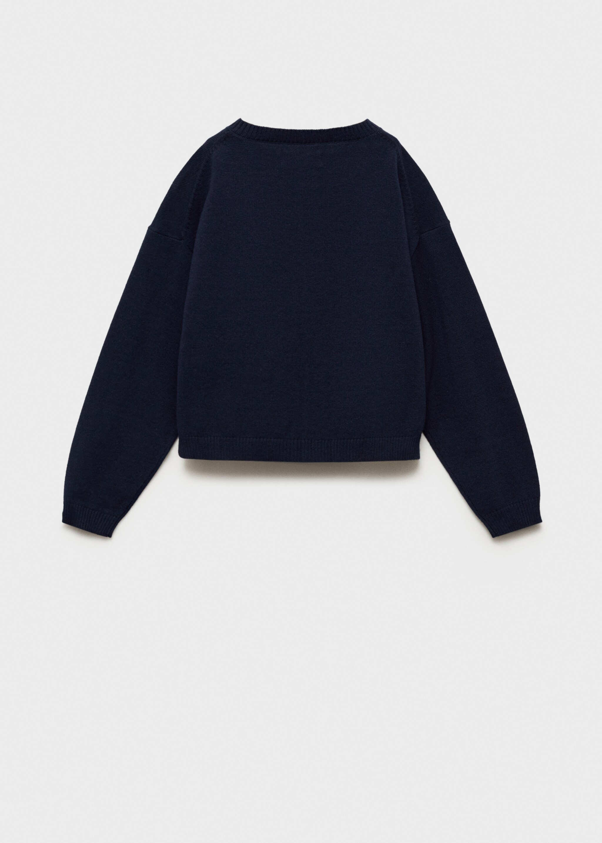 Strickjacke aus Baumwolle - Rückseite des Artikels, Dunkles Marineblau. Ref: 77095989-00.