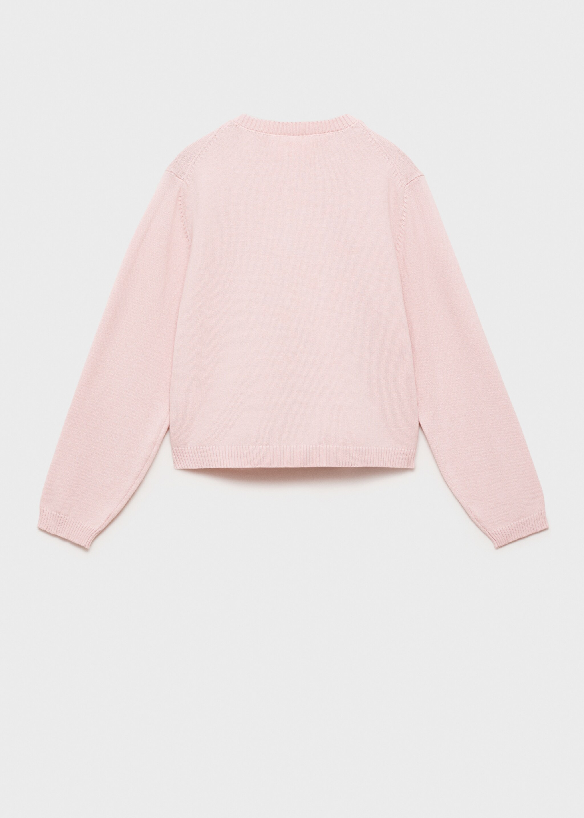 Strickjacke aus Baumwolle - Rückseite des Artikels, Pastellrosa. Ref: 77095989-00.