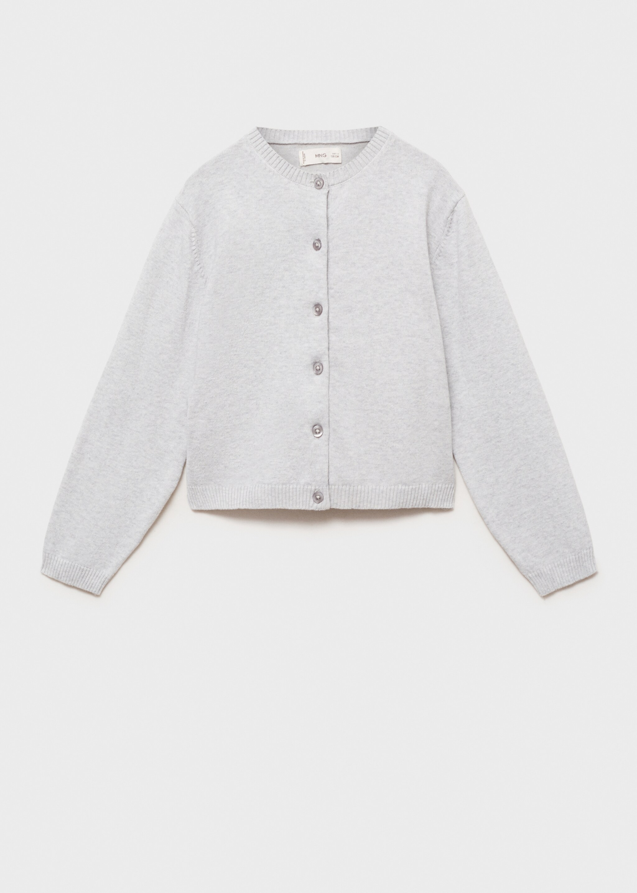 Strickjacke aus Baumwolle - Artikel ohne Model, Hellgrau meliert. Ref: 77095989-00.
