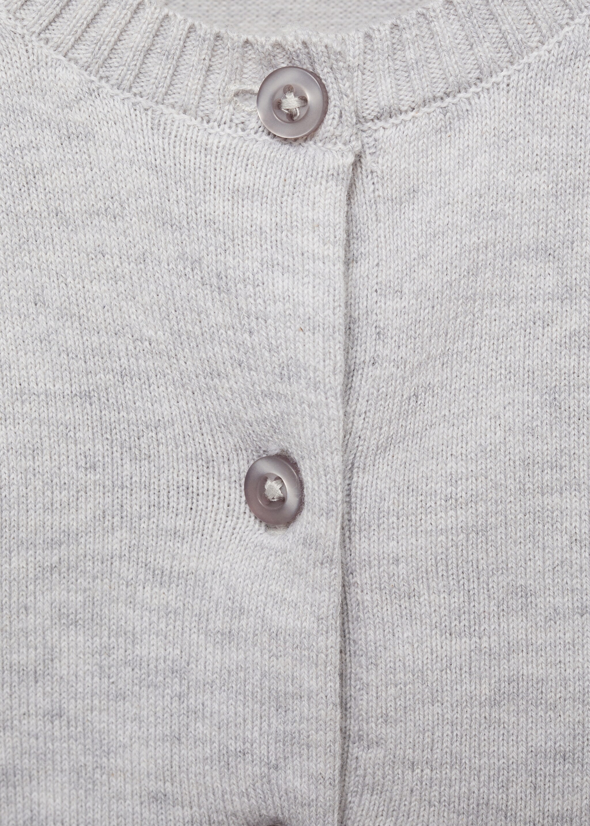 Strickjacke aus Baumwolle - Detail des Artikels 8, Hellgrau meliert. Ref: 77095989-00.