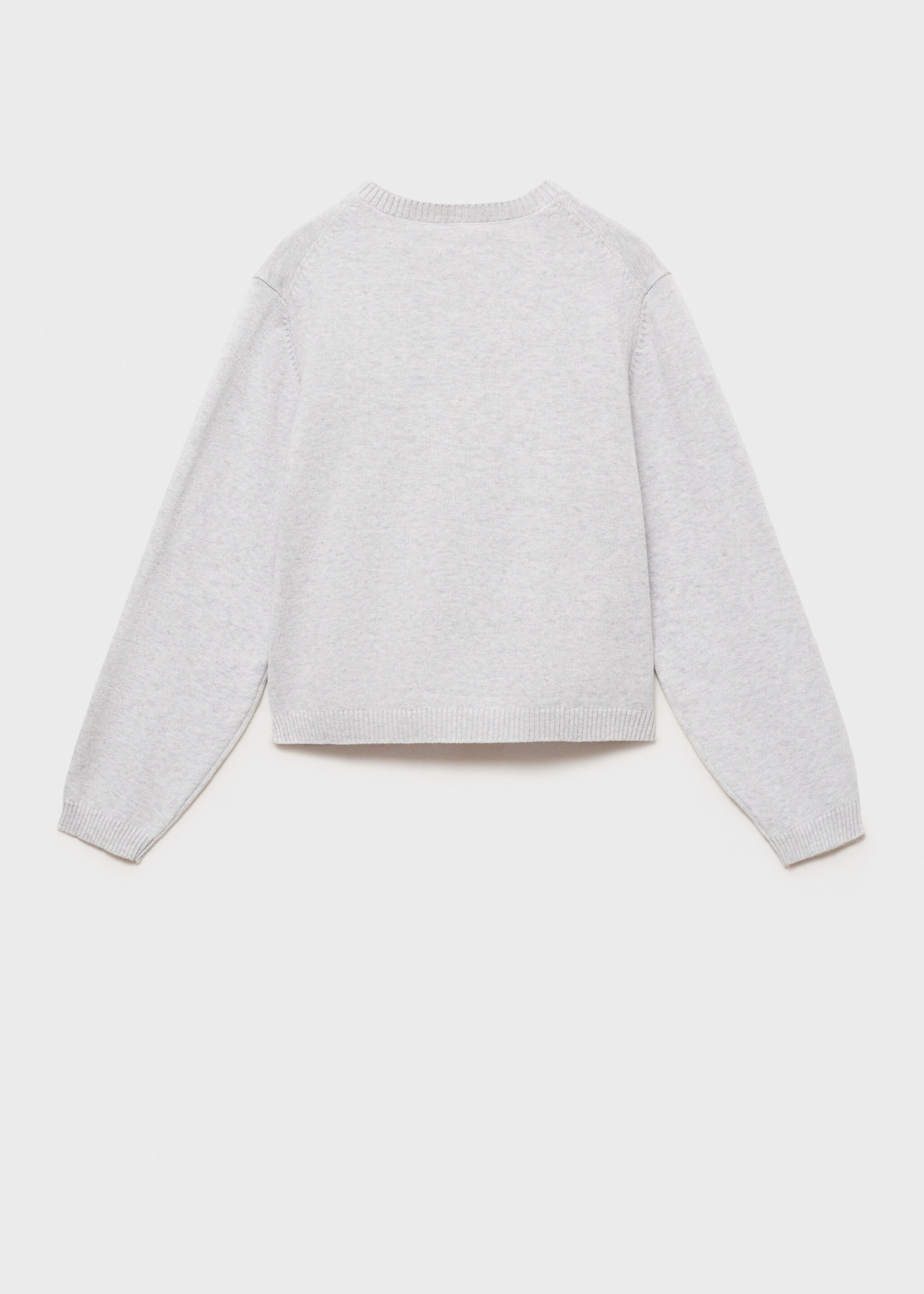 Strickjacke aus Baumwolle - Rückseite des Artikels, Hellgrau meliert. Ref: 77095989-00.