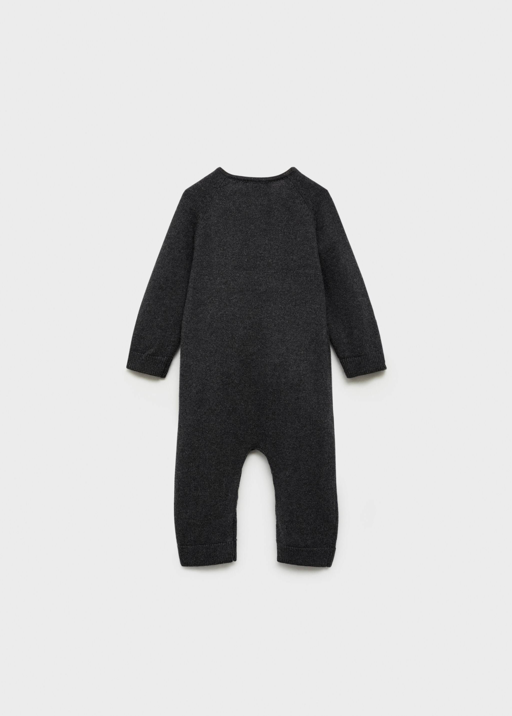 Strick-Jumpsuit aus Baumwolle - Rückseite des Artikels, Dunkelgrau meliert. Ref: 77095995-00.