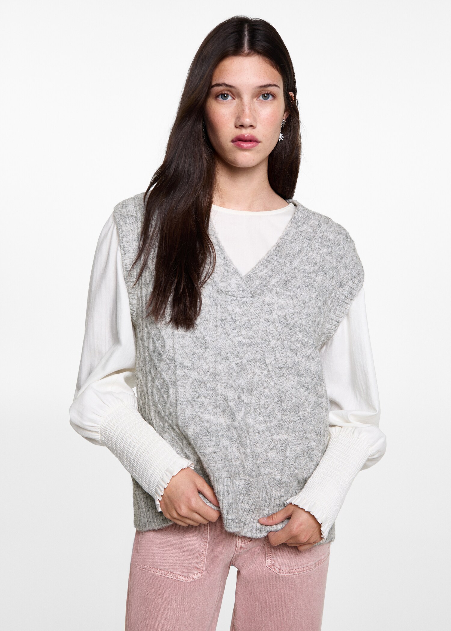 Braided-knit vest - Medium plane