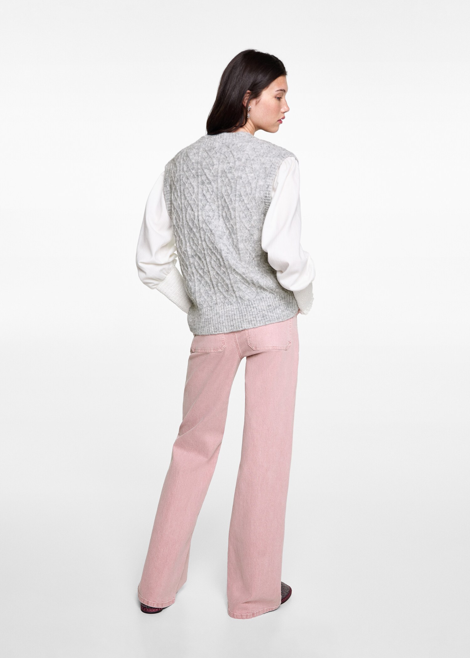 Braided-knit vest - Reverse of the article