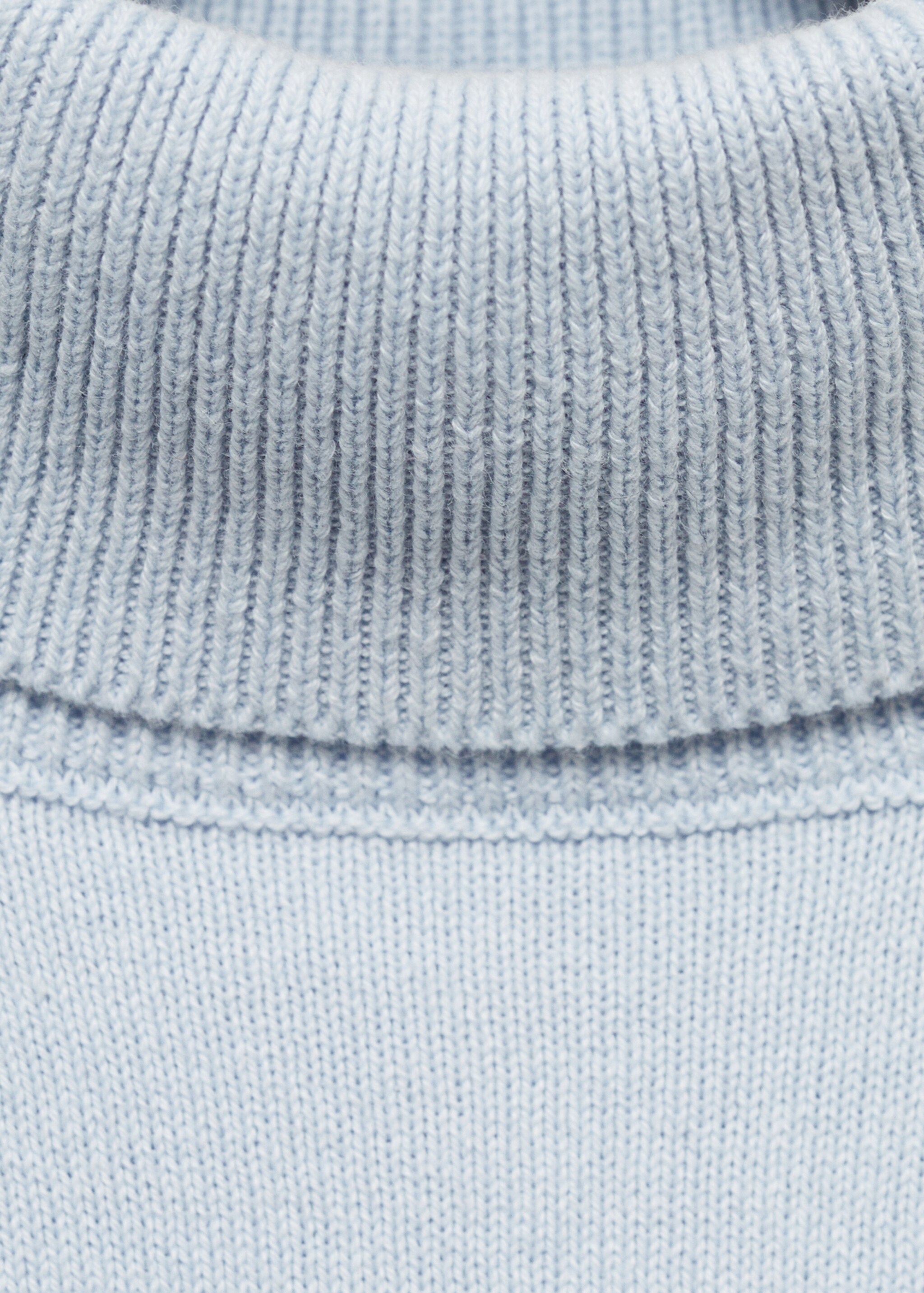 Turtleneck knitted sweater - Details of the article 8, Sky Blue. Ref: 77096336-00.