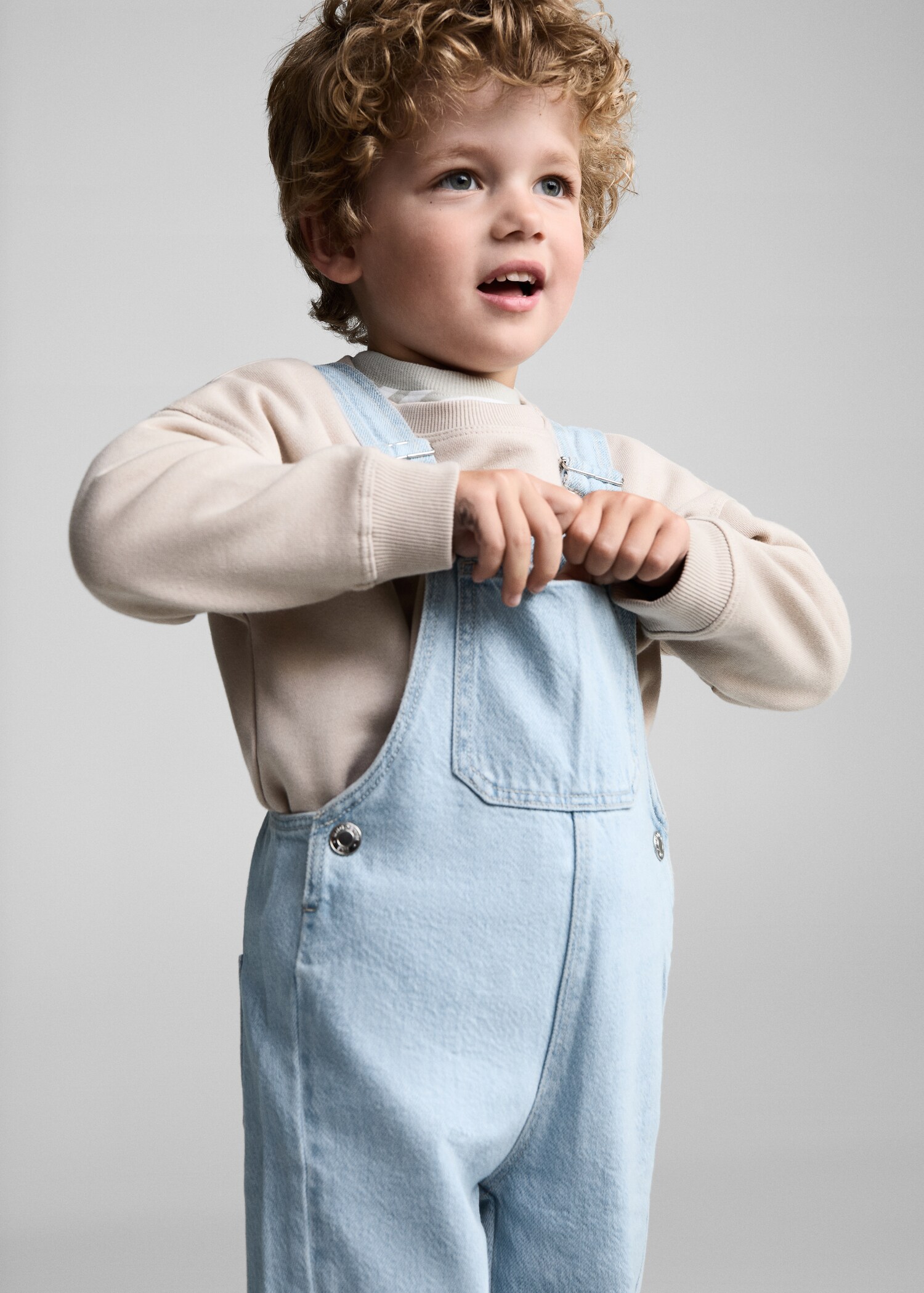 Salopette denim diritta - Piano medio