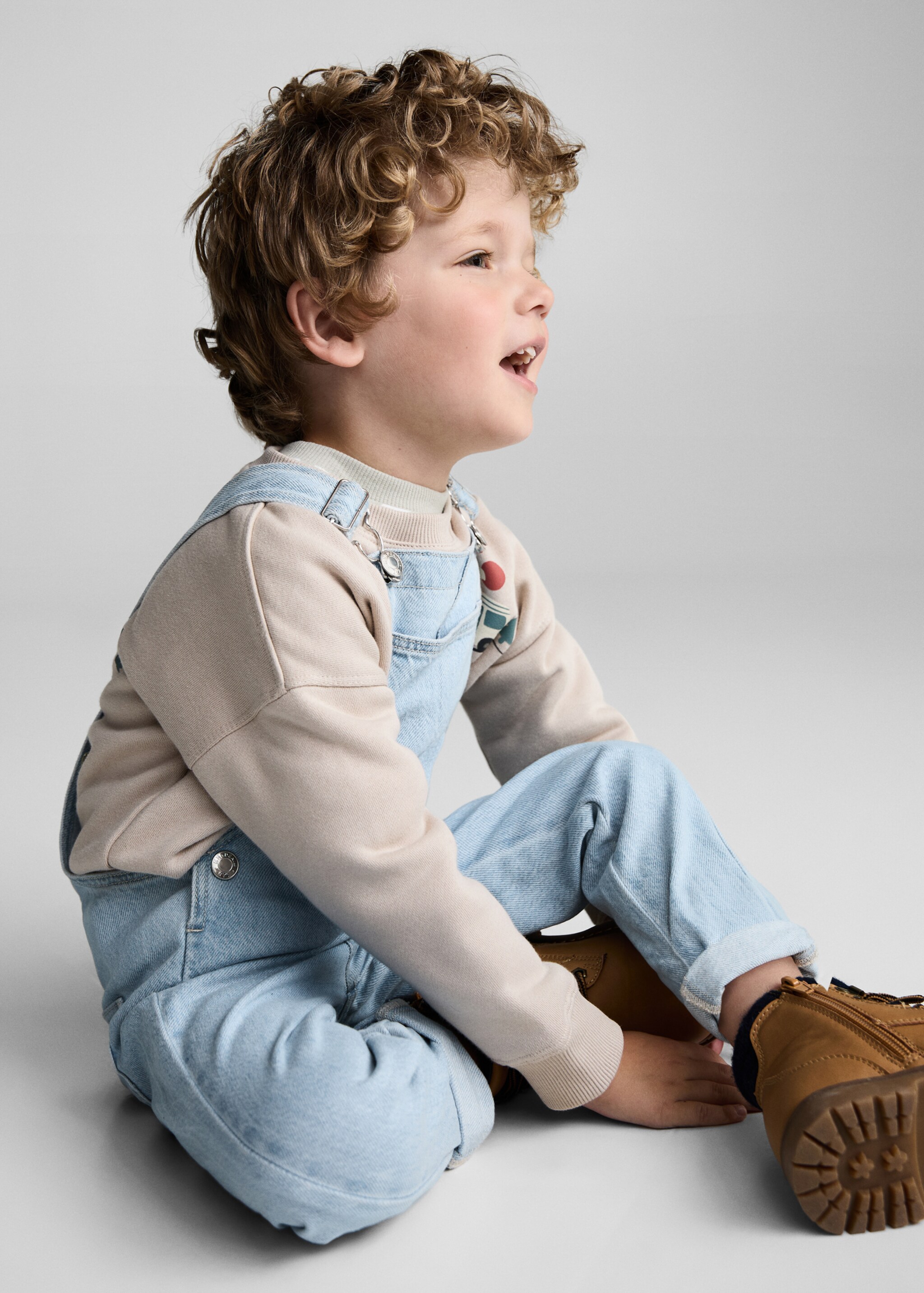 Straight denim dungarees - Details of the article 1
