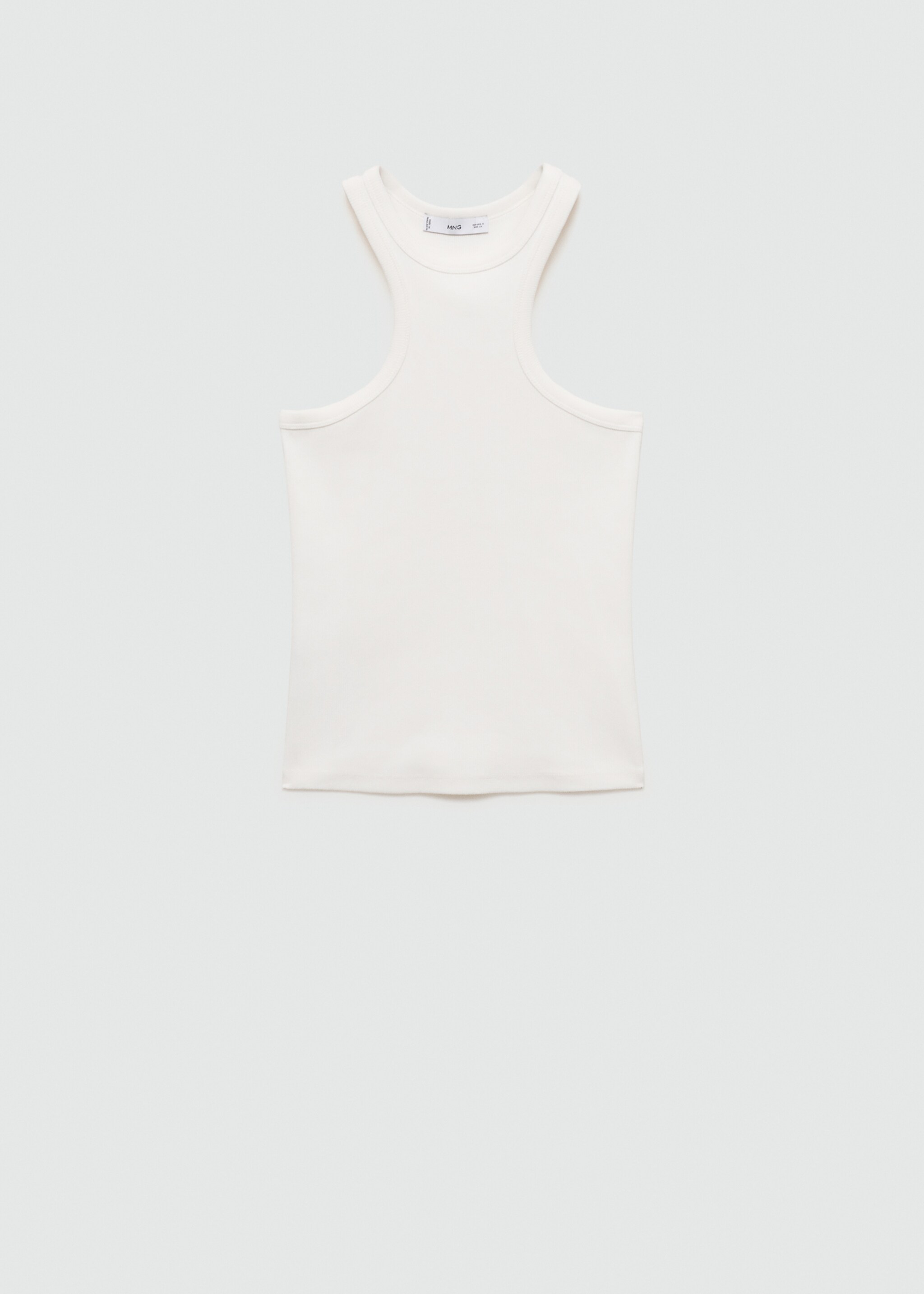 Ribbed cotton-blend top - Article without model, White. Ref: 77096347-00.