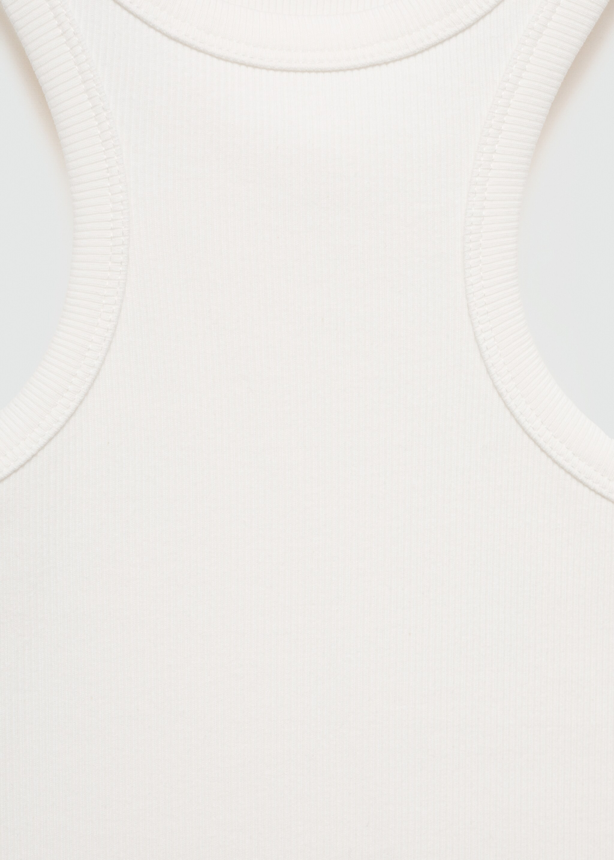 Ribbed cotton-blend top - Details of the article 8, White. Ref: 77096347-00.