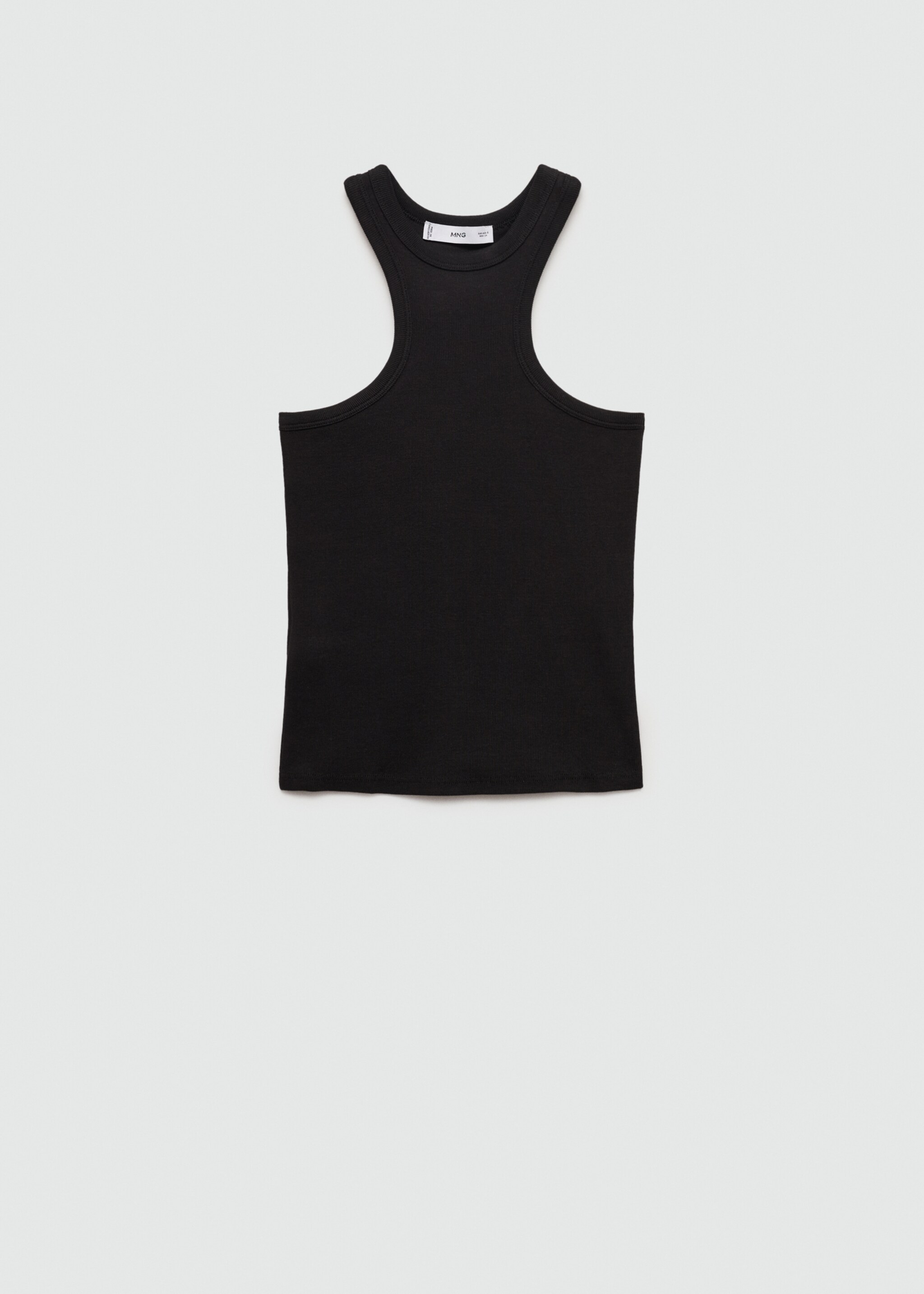 Top côtelé en coton - Article sans modèle, Noir. Ref: 77096347-00.