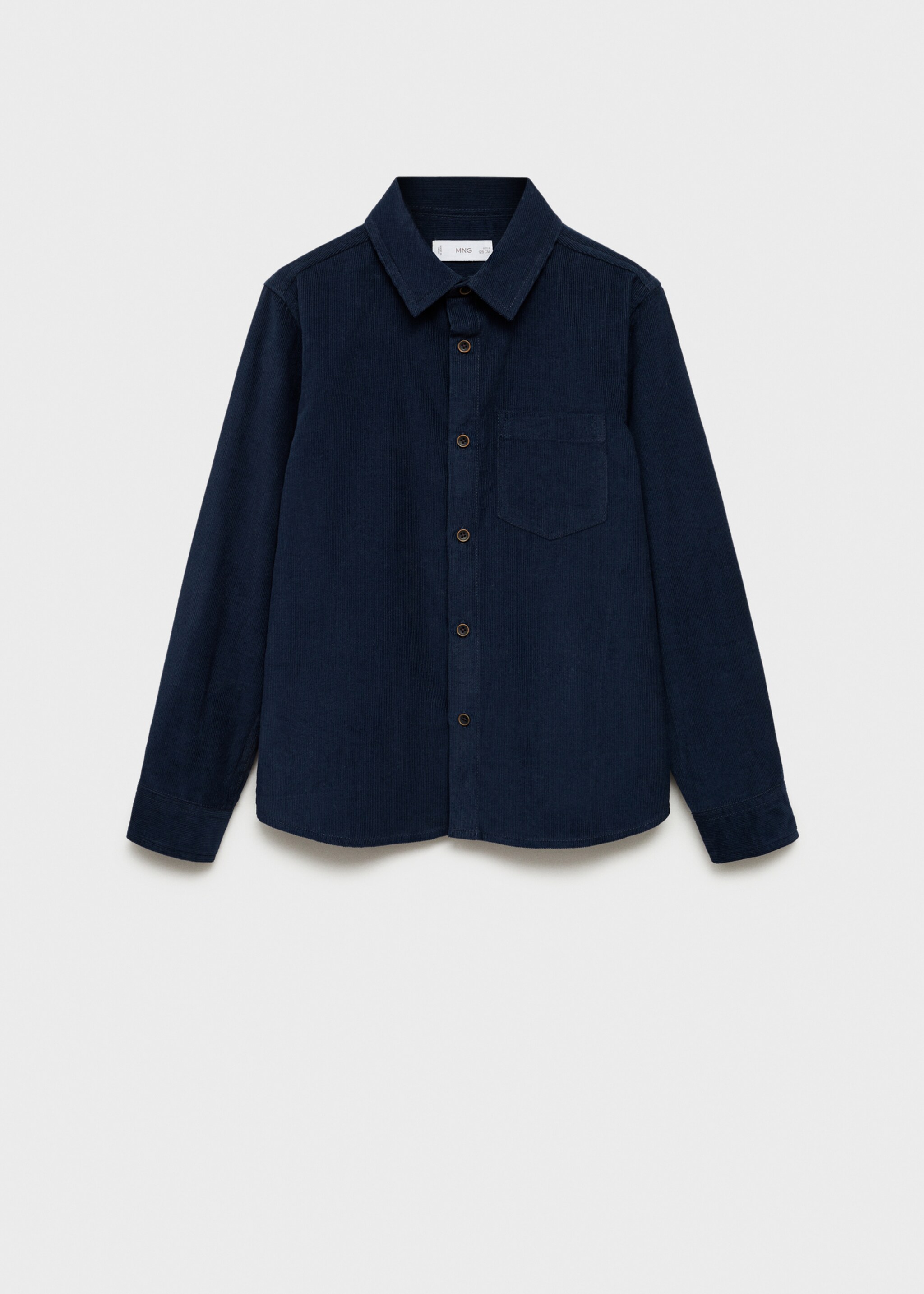 Regular-fit corduroy shirt - Article without model, Dark Navy. Ref: 77096350-00.