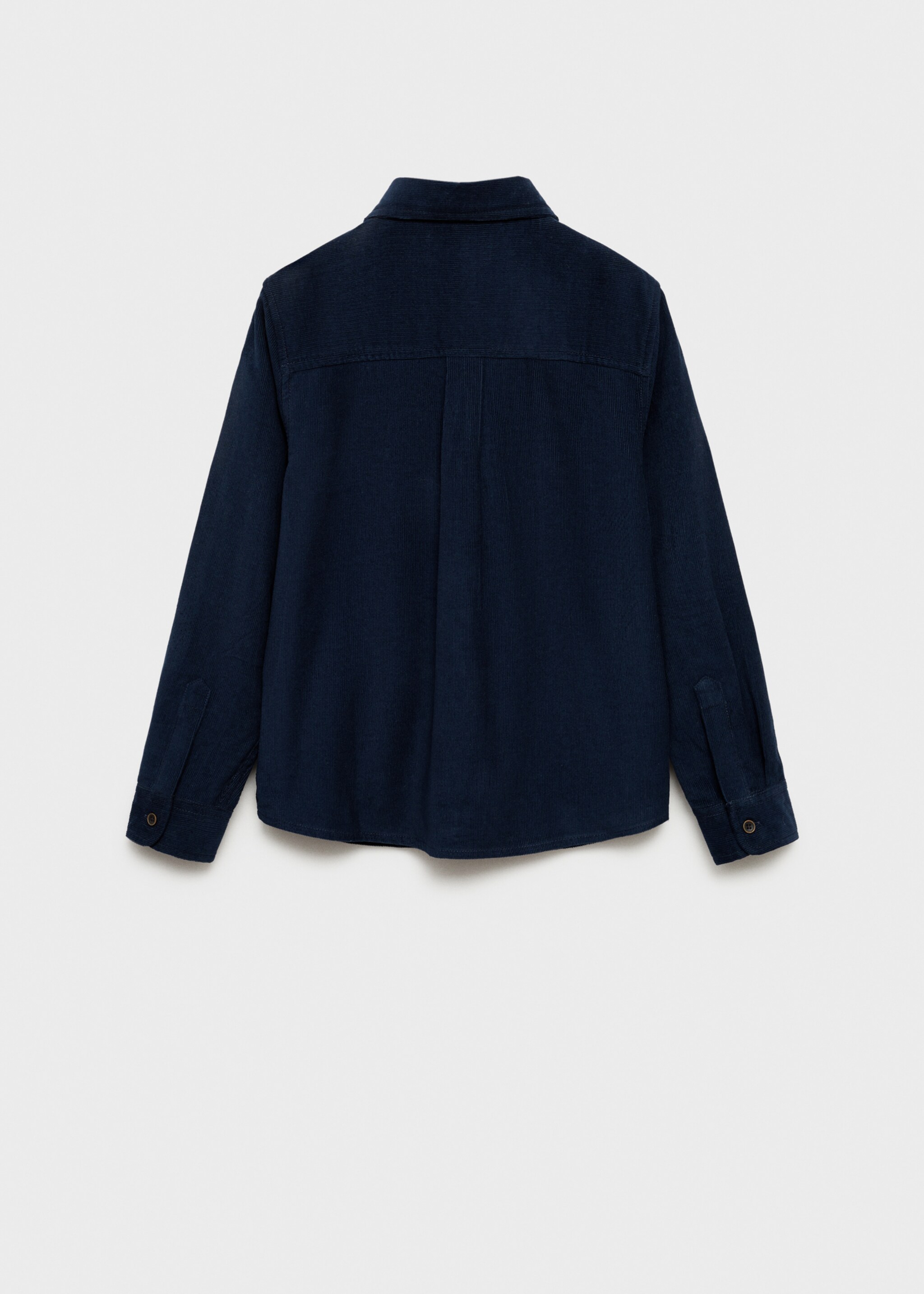Regular-fit corduroy shirt - Reverse of the article, Dark Navy. Ref: 77096350-00.