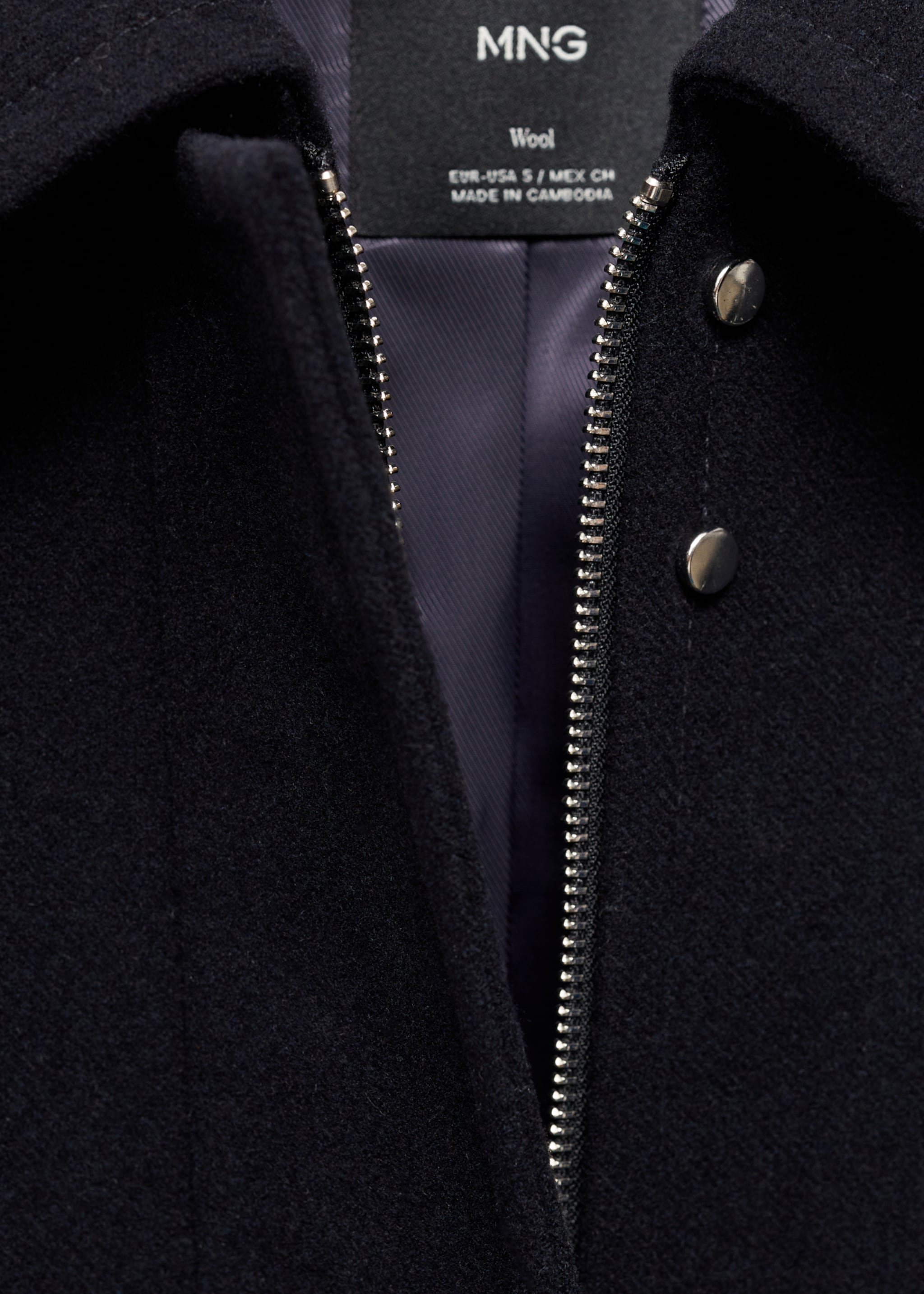 Oversized wollen jasje - Detail van het artikel 8, Donkermarine. Ref: 77096719-00.