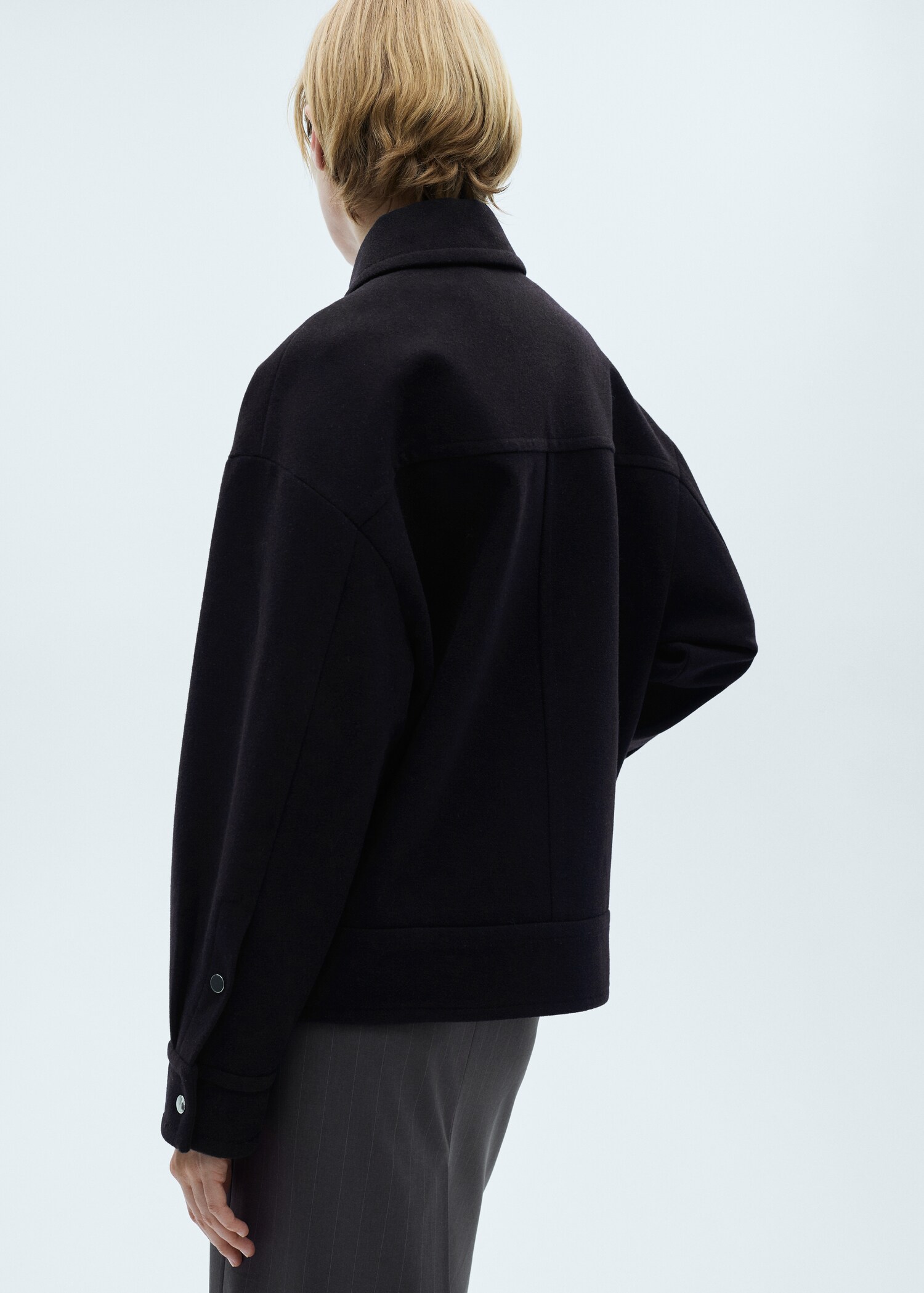 Τζάκετ μάλλινο oversize - Πίσω όψη προϊόντος