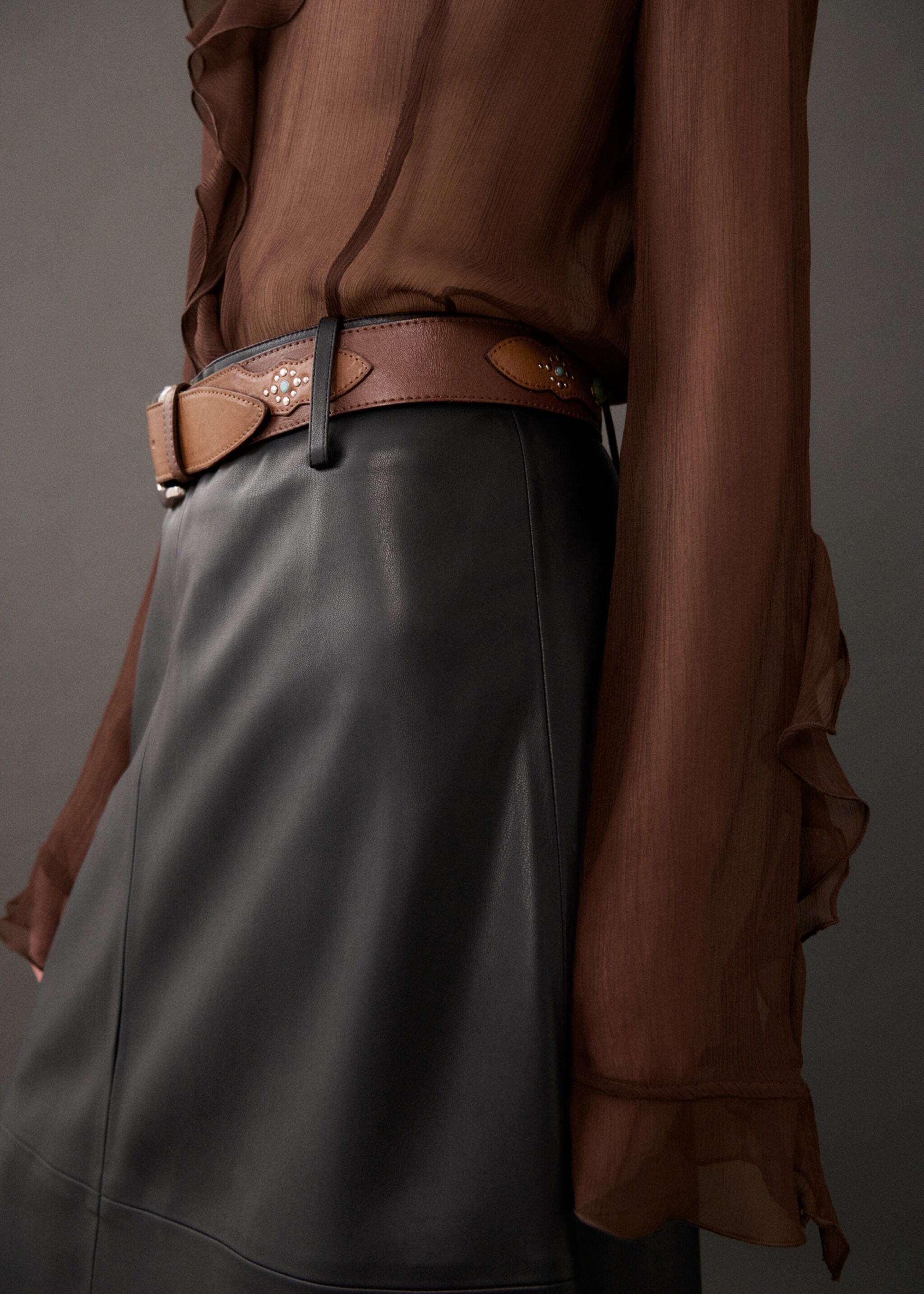 Leather-effect midi-skirt - Details of the article 6
