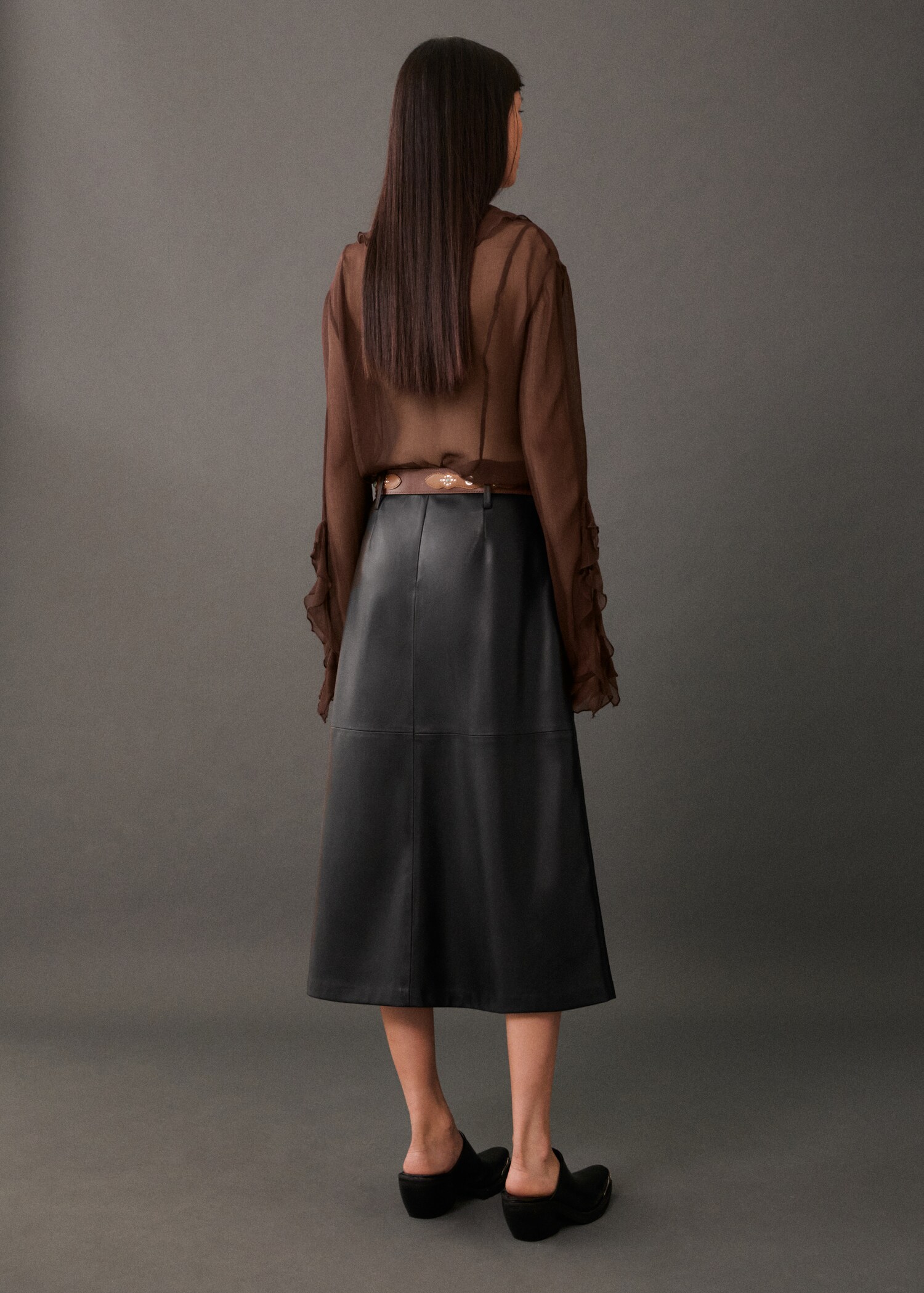 Jupe midi simili-cuir - Verso de l’article