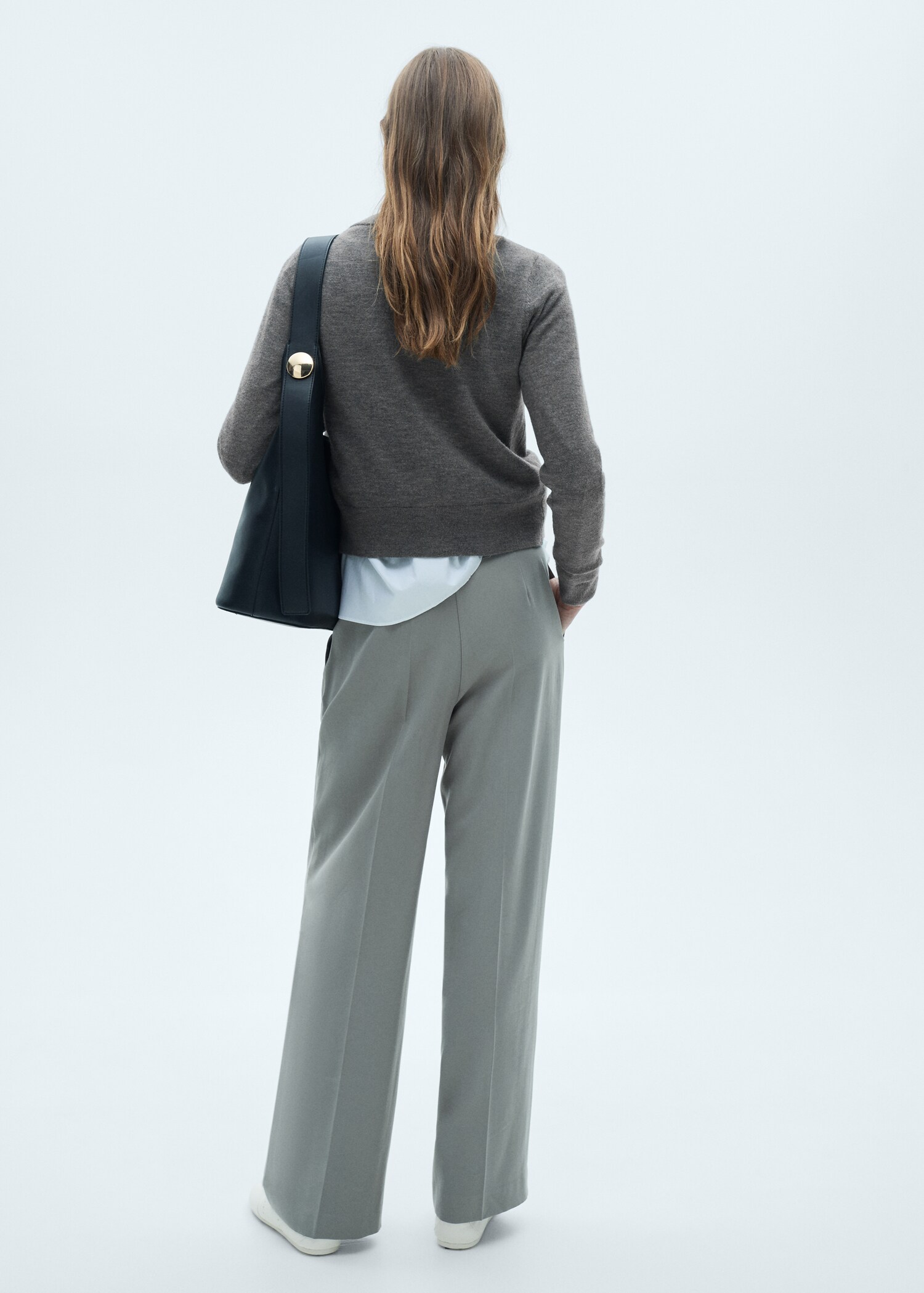 Cardigan de gola redonda com botões - Verso do artigo