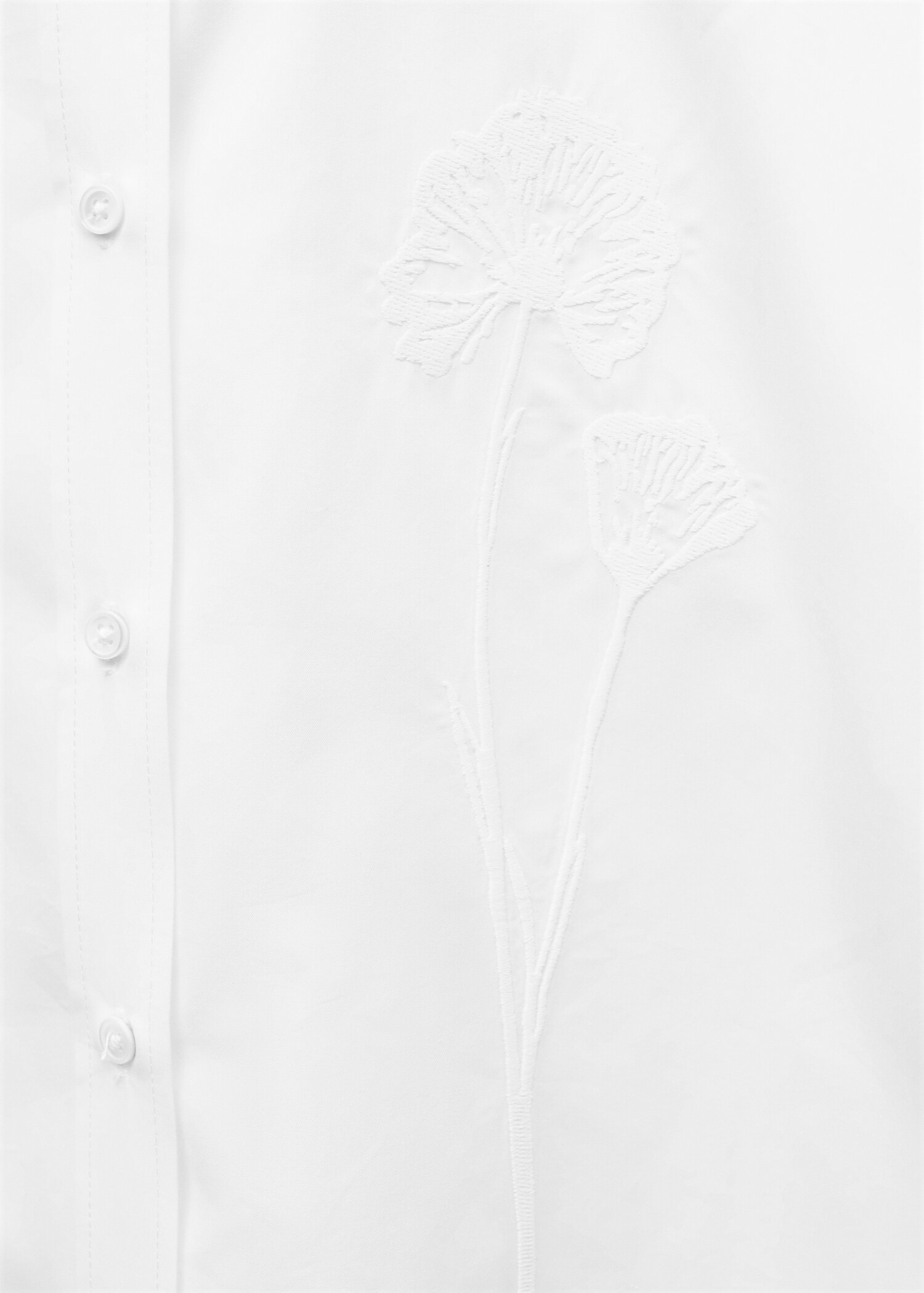 Oversized-Hemd aus Popeline mit Stickerei-Detail - Detail des Artikels 0