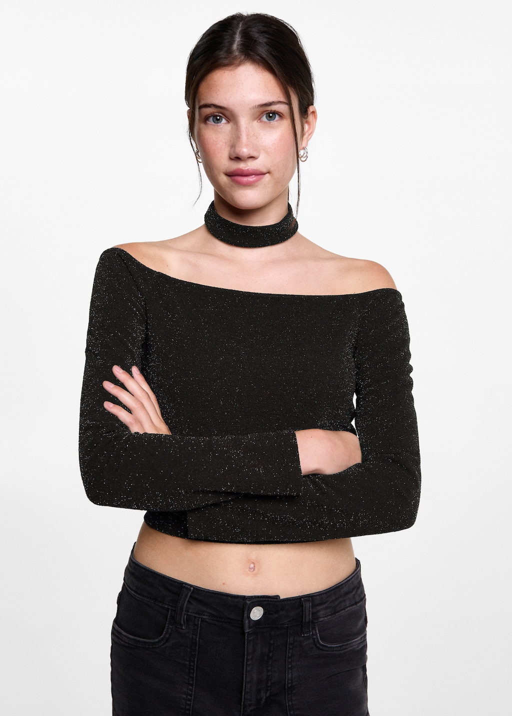 Choker lurex top - Teen Girl | MANGO OUTLET USA