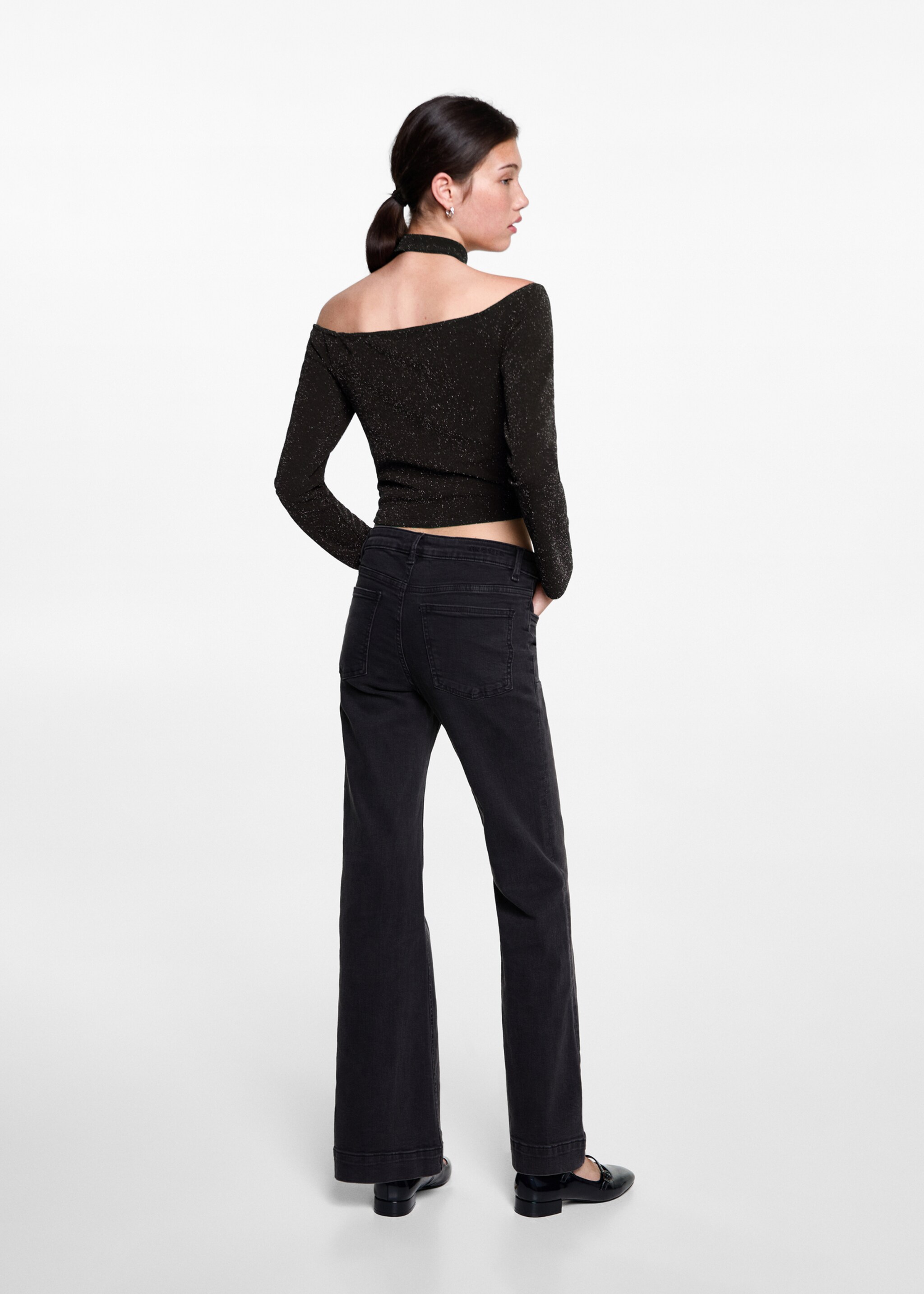Choker lurex top - Reverse of the article, Black. Ref: 77096736-00.