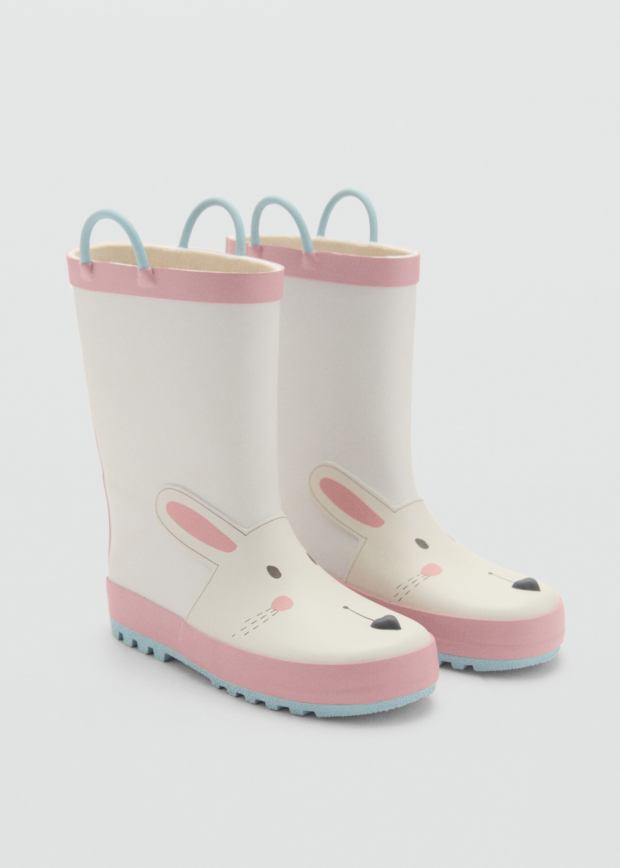 Gummistiefel Hase - Mittlere Ansicht, Weiß. Ref: 77096742-00.