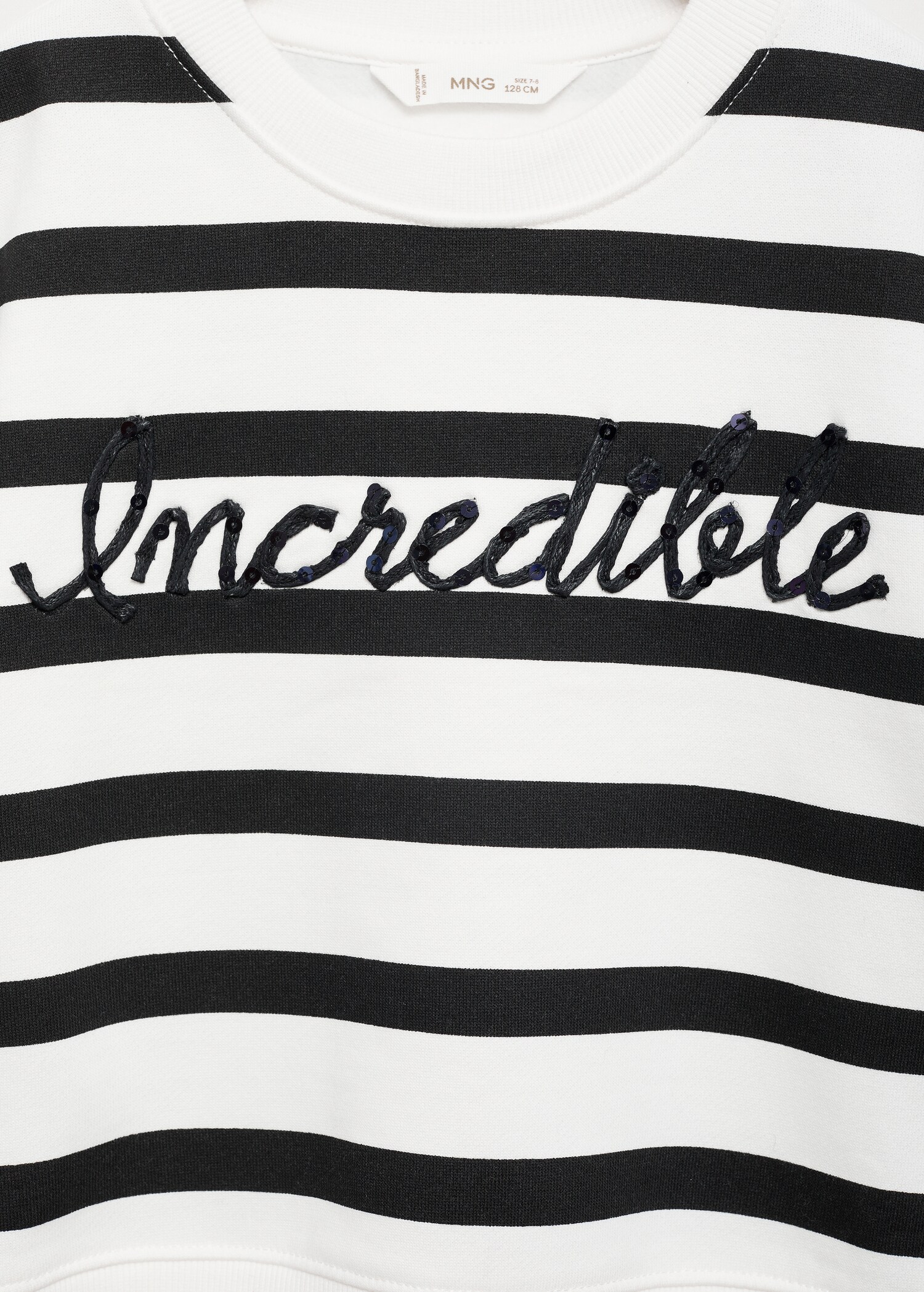 Striped sweatshirt with embroidered detail - Details of the article 8