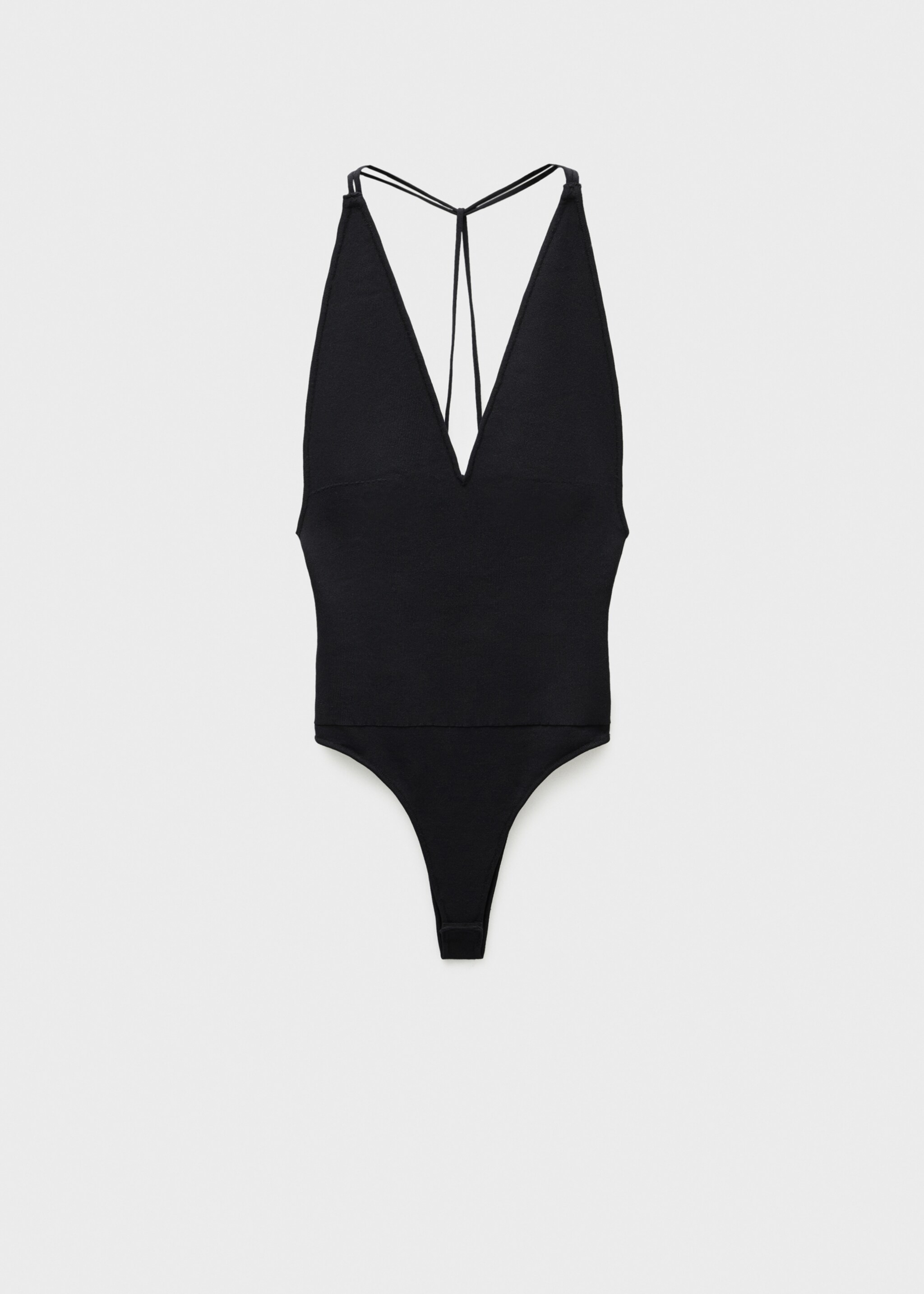 Knitted bodysuit with open back - Article without model, Black. Ref: 77096746-00.