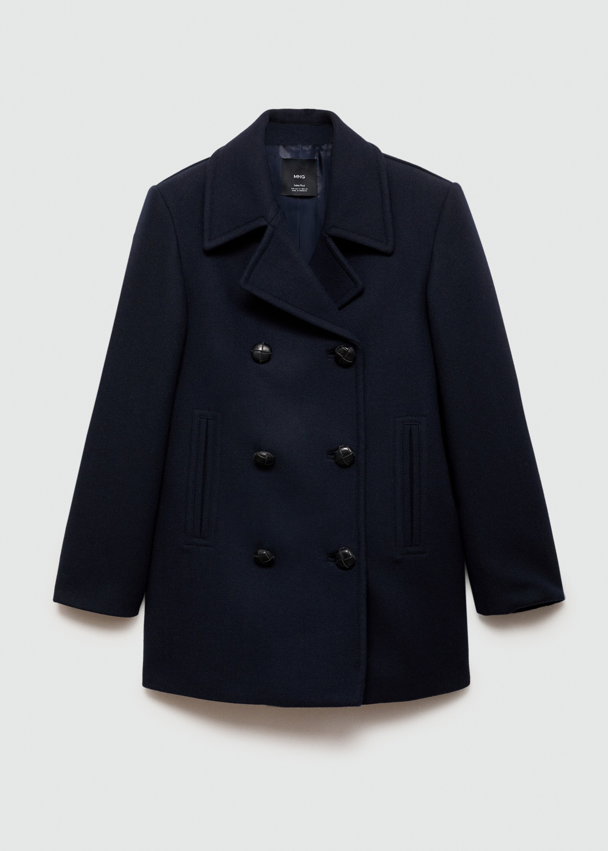 Structured oversize wool coat - Article without model, Dark Navy. Ref: 77096753-00.