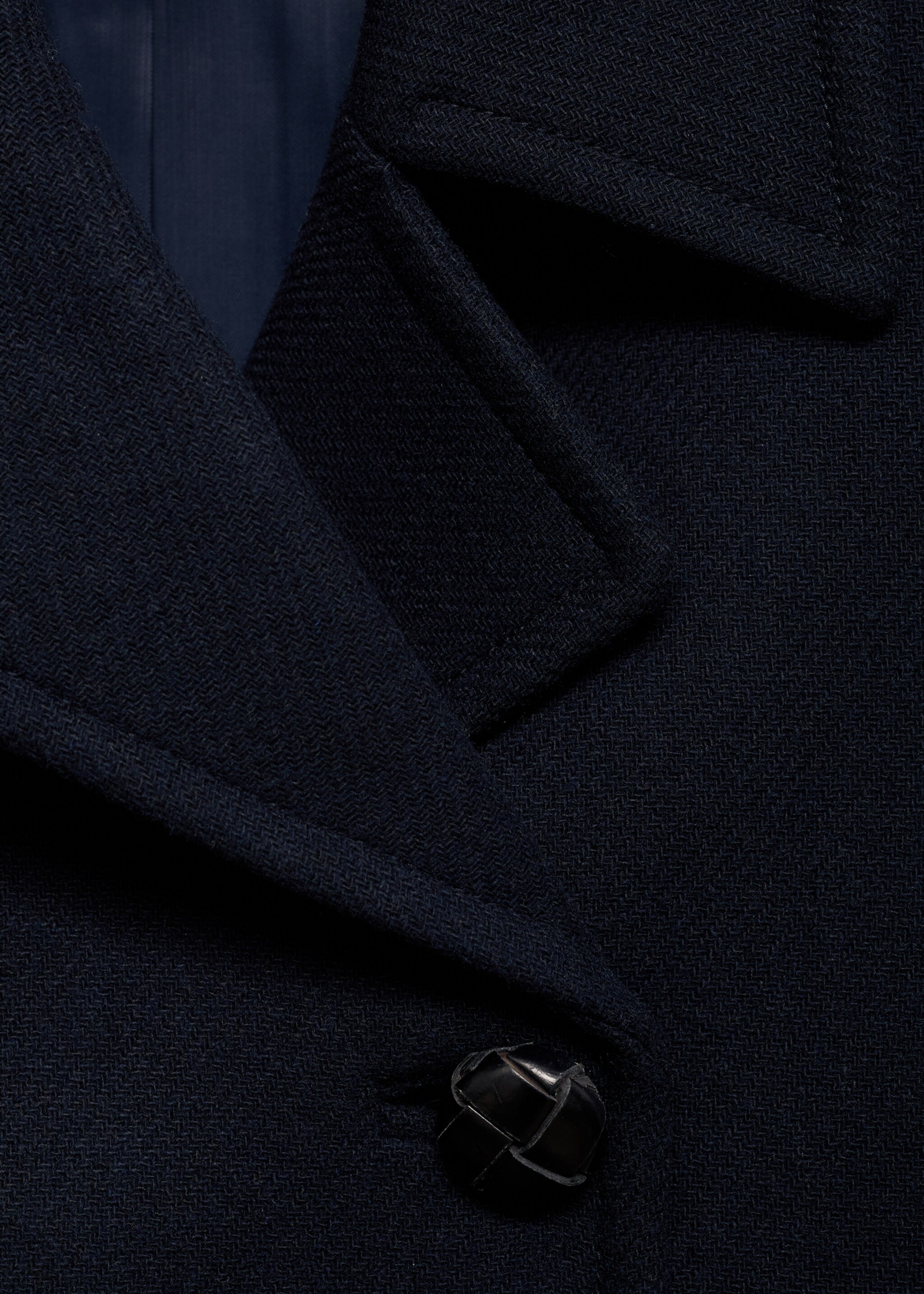 Structured oversize wool coat - Details of the article 8, Dark Navy. Ref: 77096753-00.