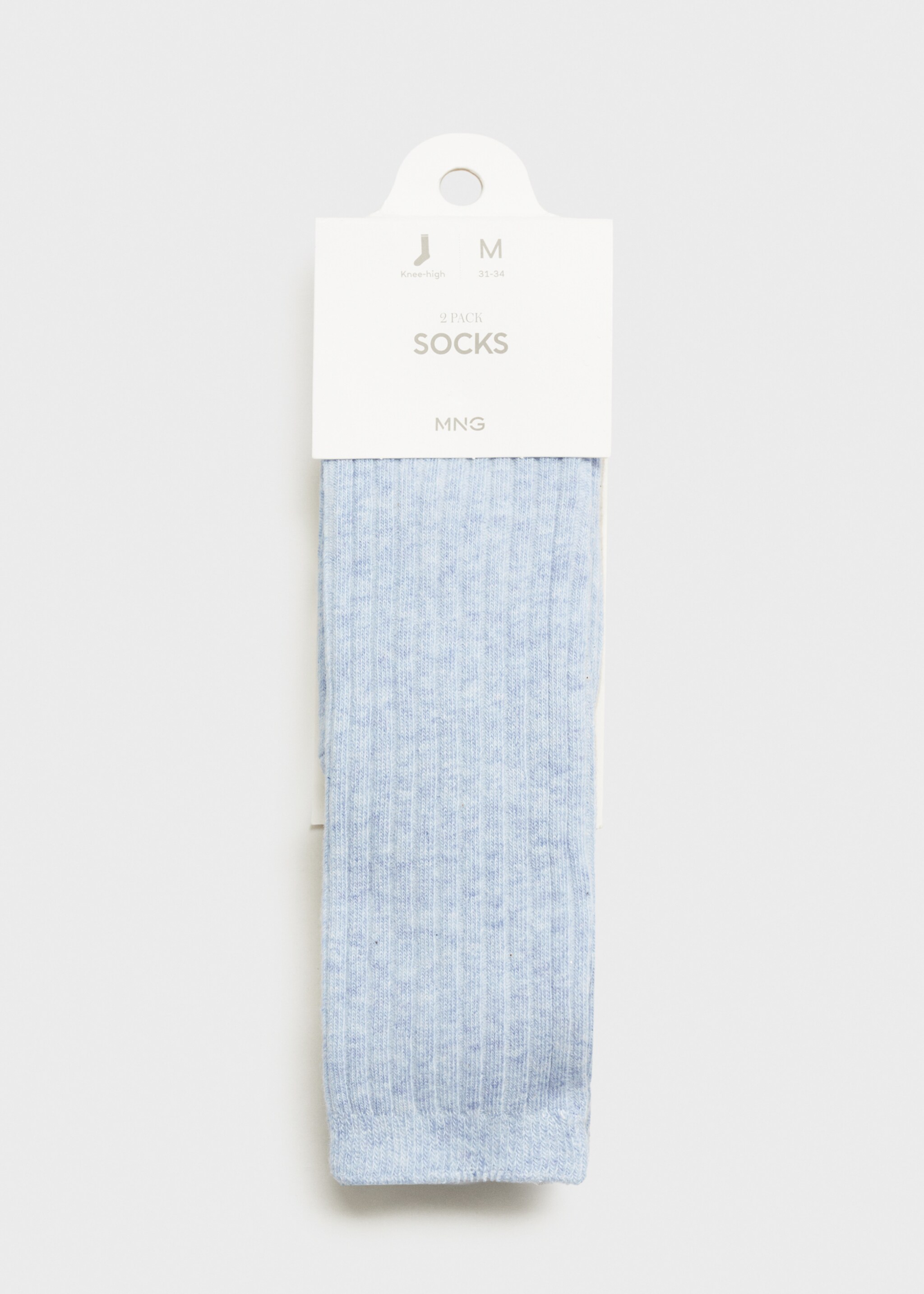 Balení 2 párů ponožek v žebrovaném vzoru - Zboží bez modelu, Modrá obloha. Ref: 77096754-00.