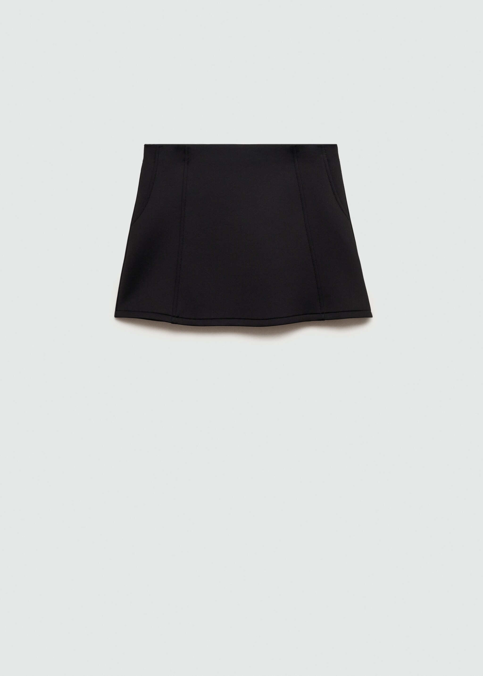 Mid-rise mini-skirt - Article without model, Black. Ref: 77096755-00.