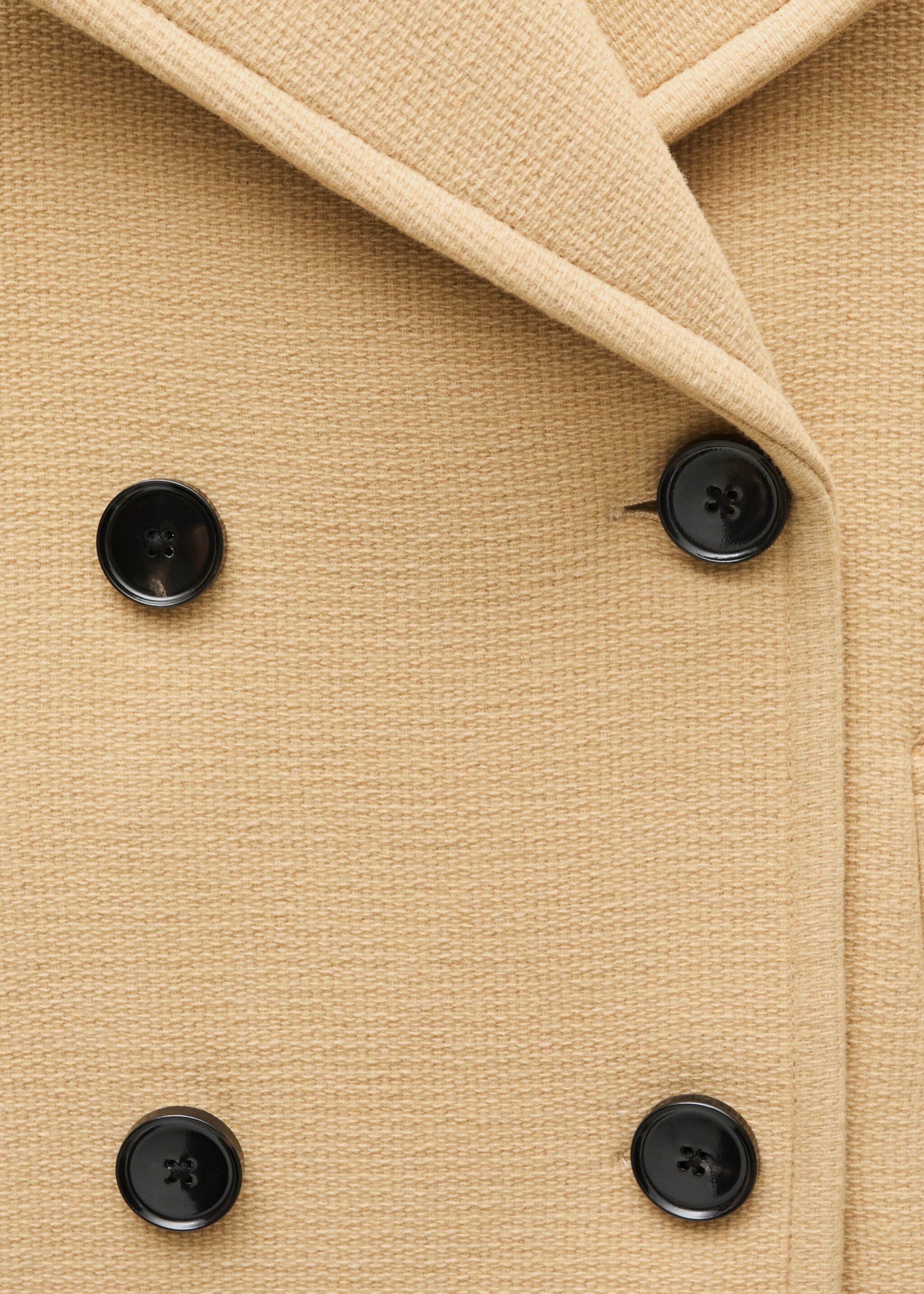 Double-breasted virgin wool coat - Details of the article 0, Medium Brown. Ref: 77096762-00.
