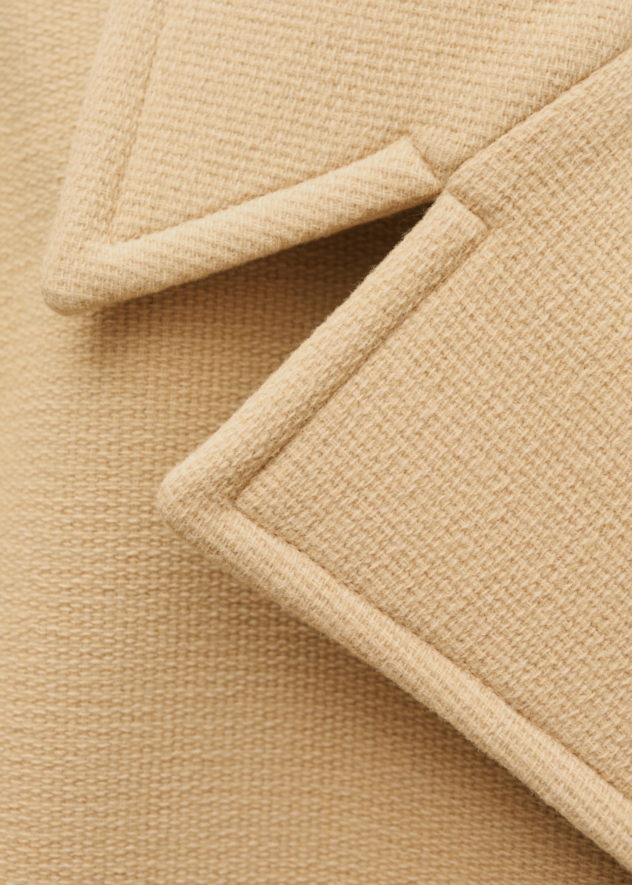 Double-breasted virgin wool coat - Details of the article 8, Medium Brown. Ref: 77096762-00.