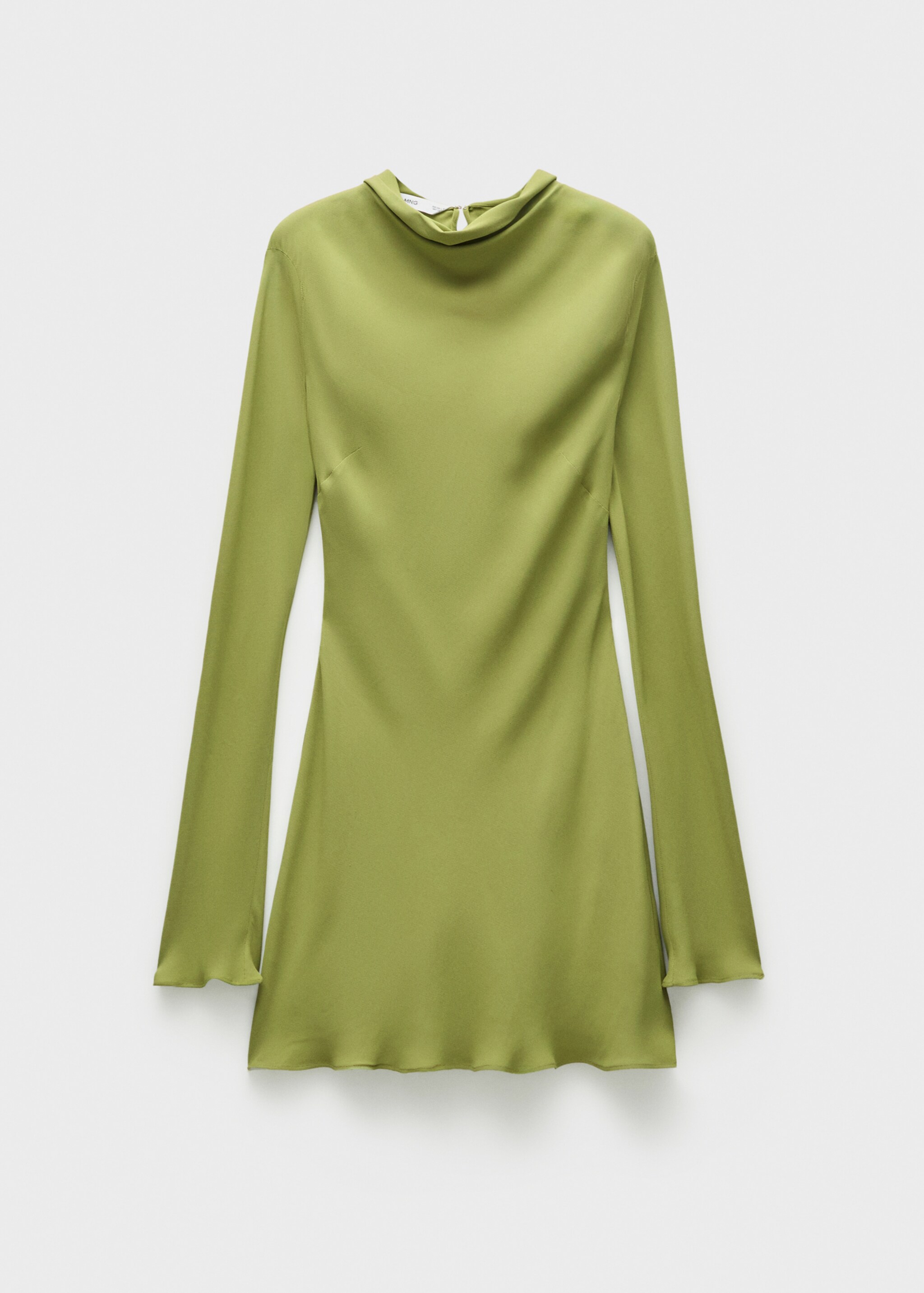Chiffonkleid mit Schleifendetail - Artikel ohne Model, Khaki. Ref: 77096763-00.