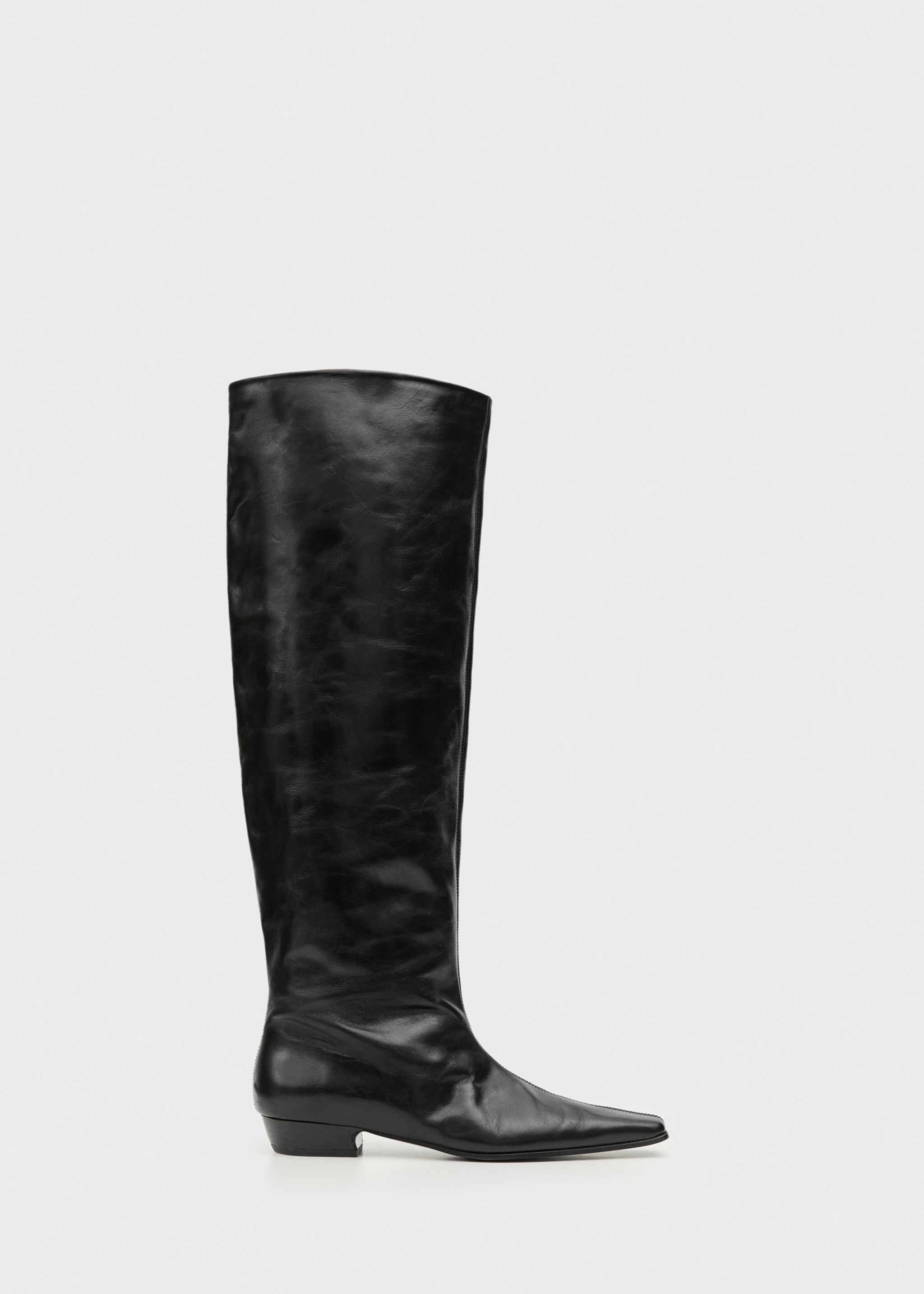 Bota alta piel - Artículo sin modelo, Negro. Ref: 77096764-00.