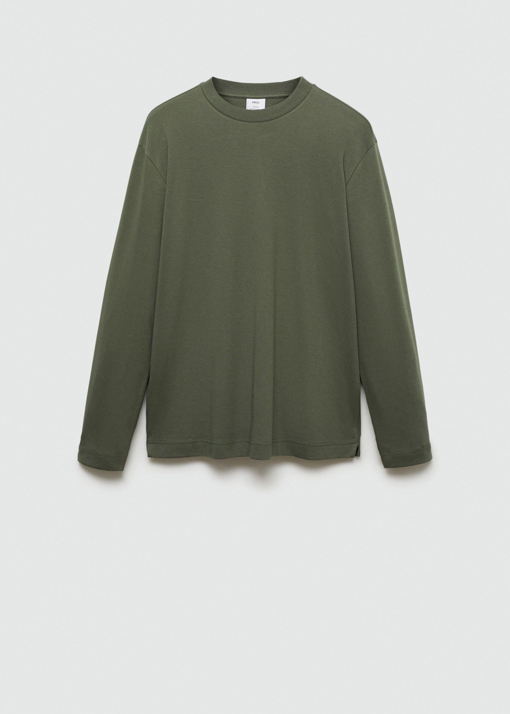 100% cotton long-sleeved t-shirt - Article without model, Forest Green. Ref: 77097111-00.