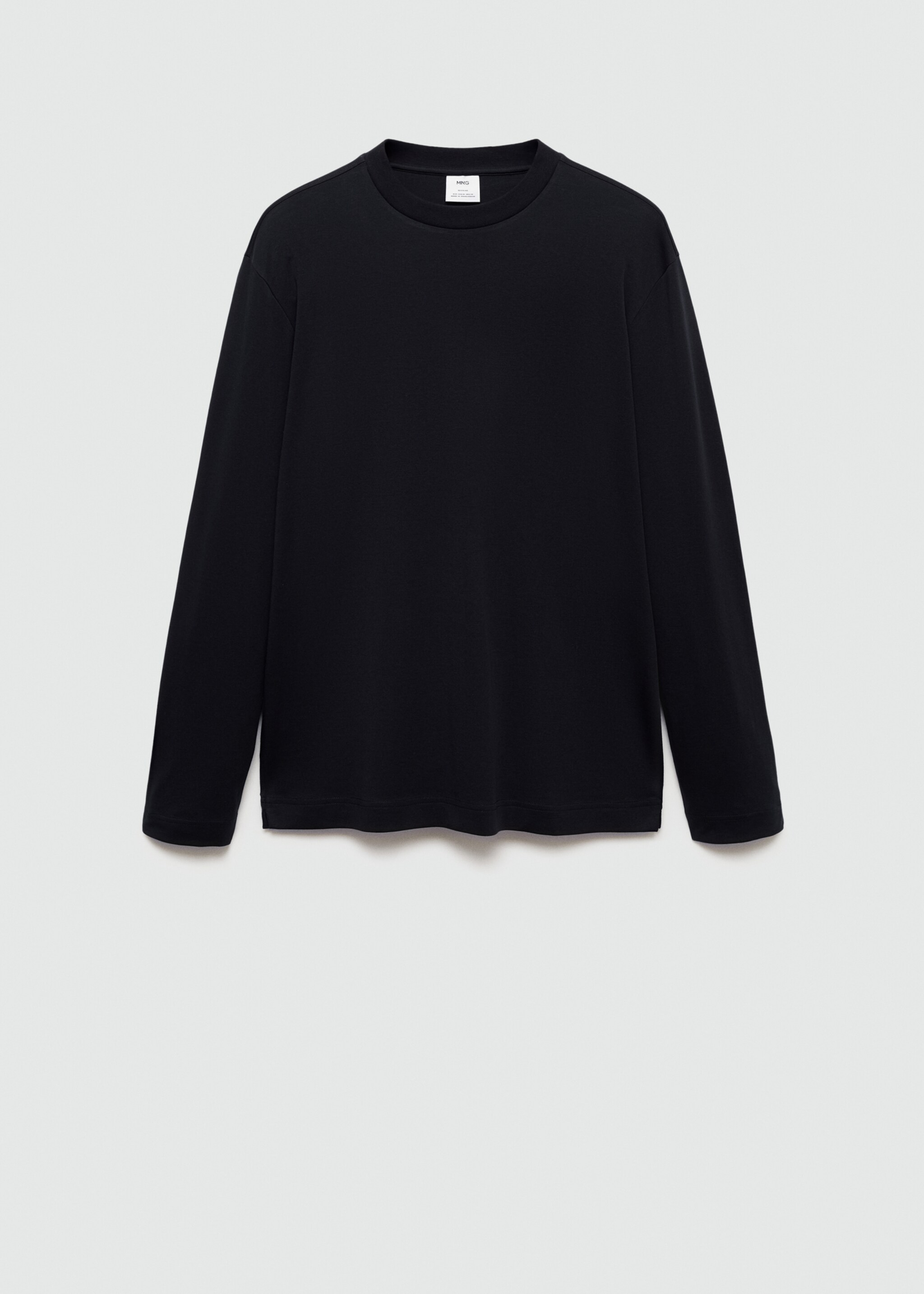 100% cotton long-sleeved t-shirt - Article without model, Dark Navy. Ref: 77097111-00.